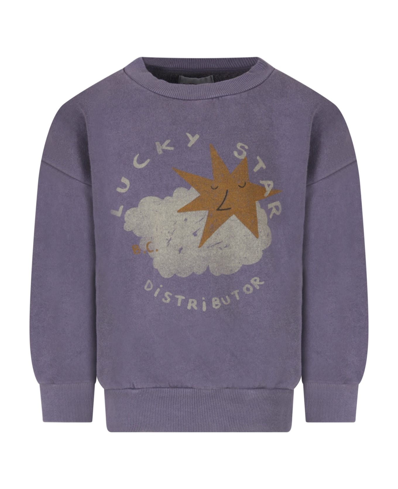 Bobo Choses Purple Sweatshirt With Star And Cloud  For Girl - Violet