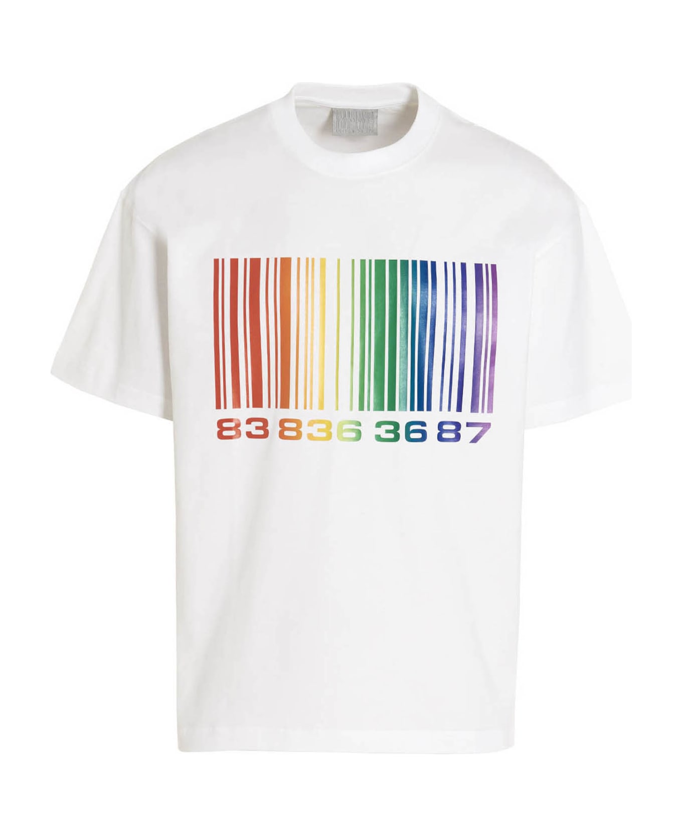 VTMNTS Big Barcode T-shirt - White Rainbow