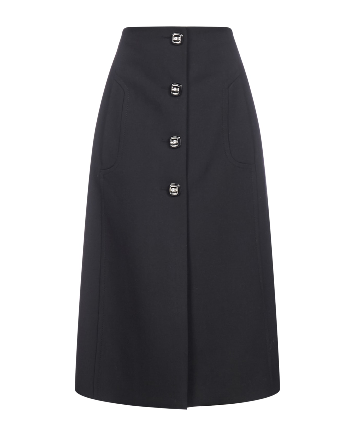 Prada Buttoned Wool Midi Skirt | italist, ALWAYS LIKE A SALE