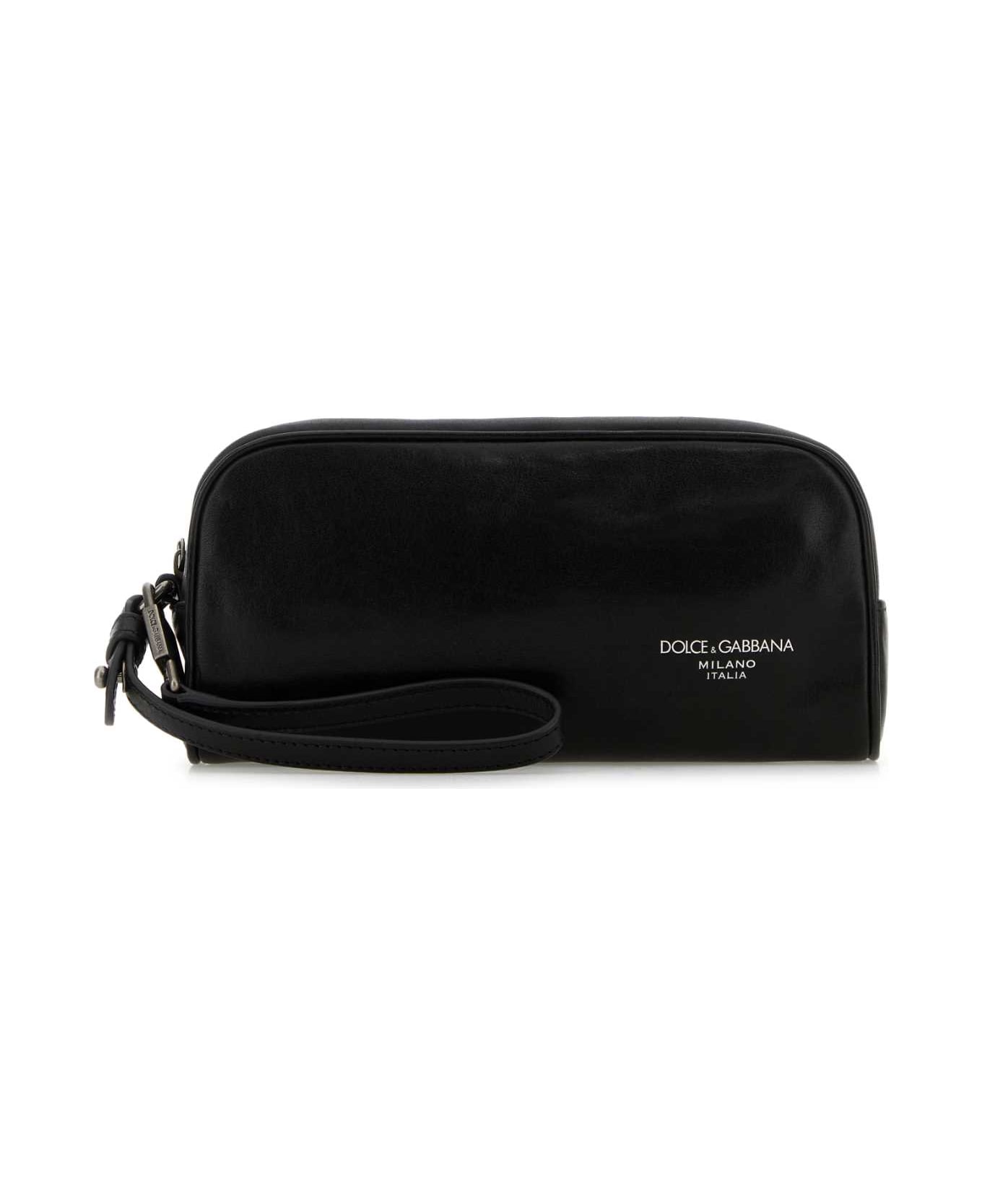 Dolce & Gabbana Black Leather Beauty Case - NERO