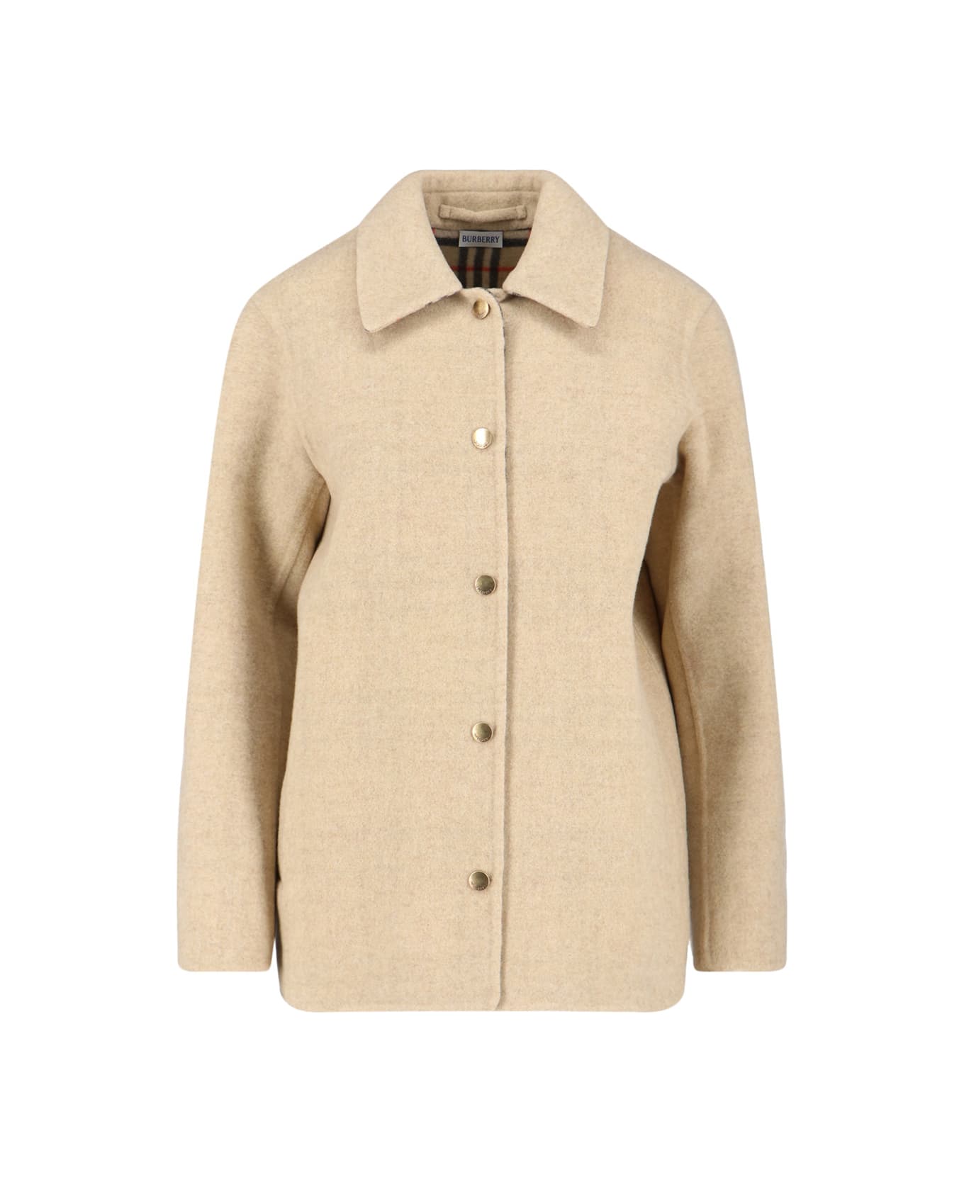 Burberry Virgin Wool Jacket - NEUTRALS