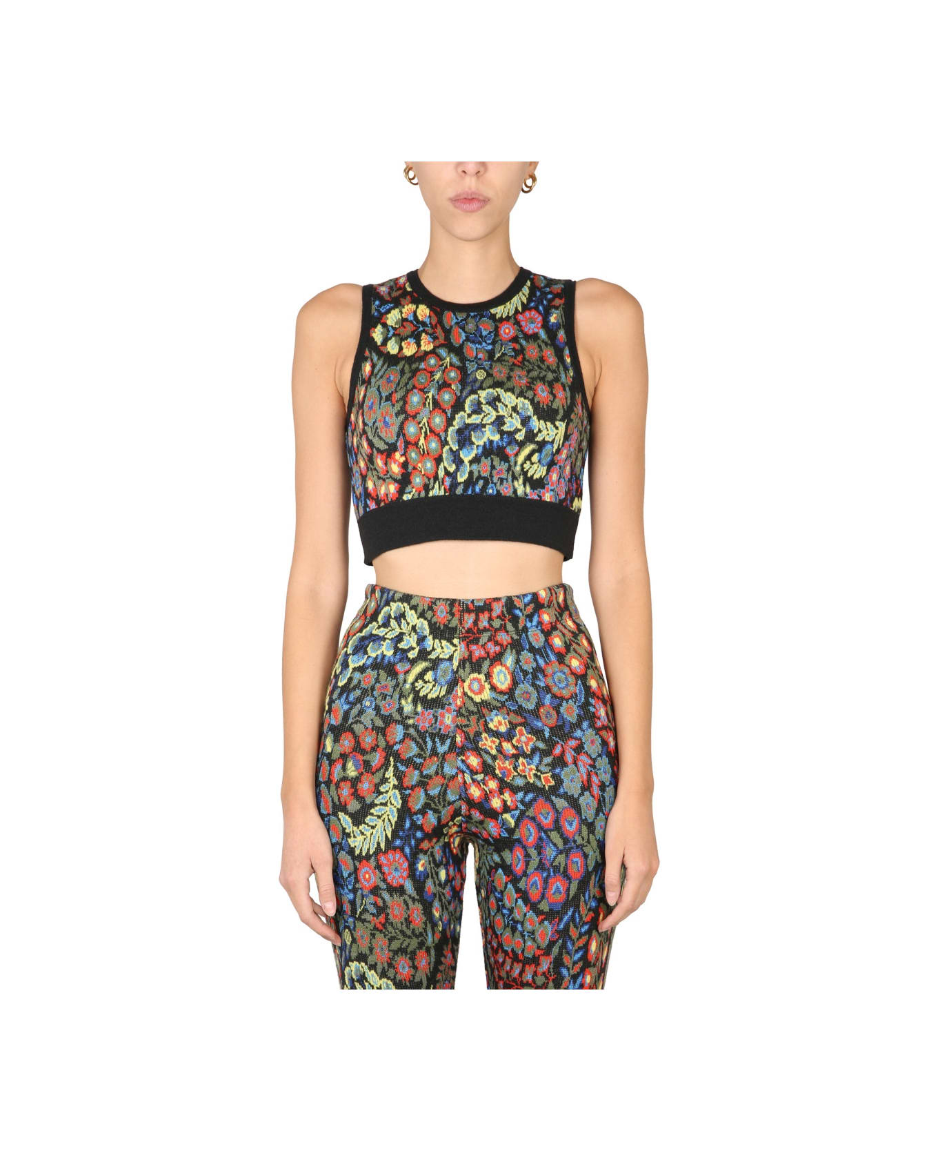 Etro Jacquard Wool Blend Top And Leggings - BLACK