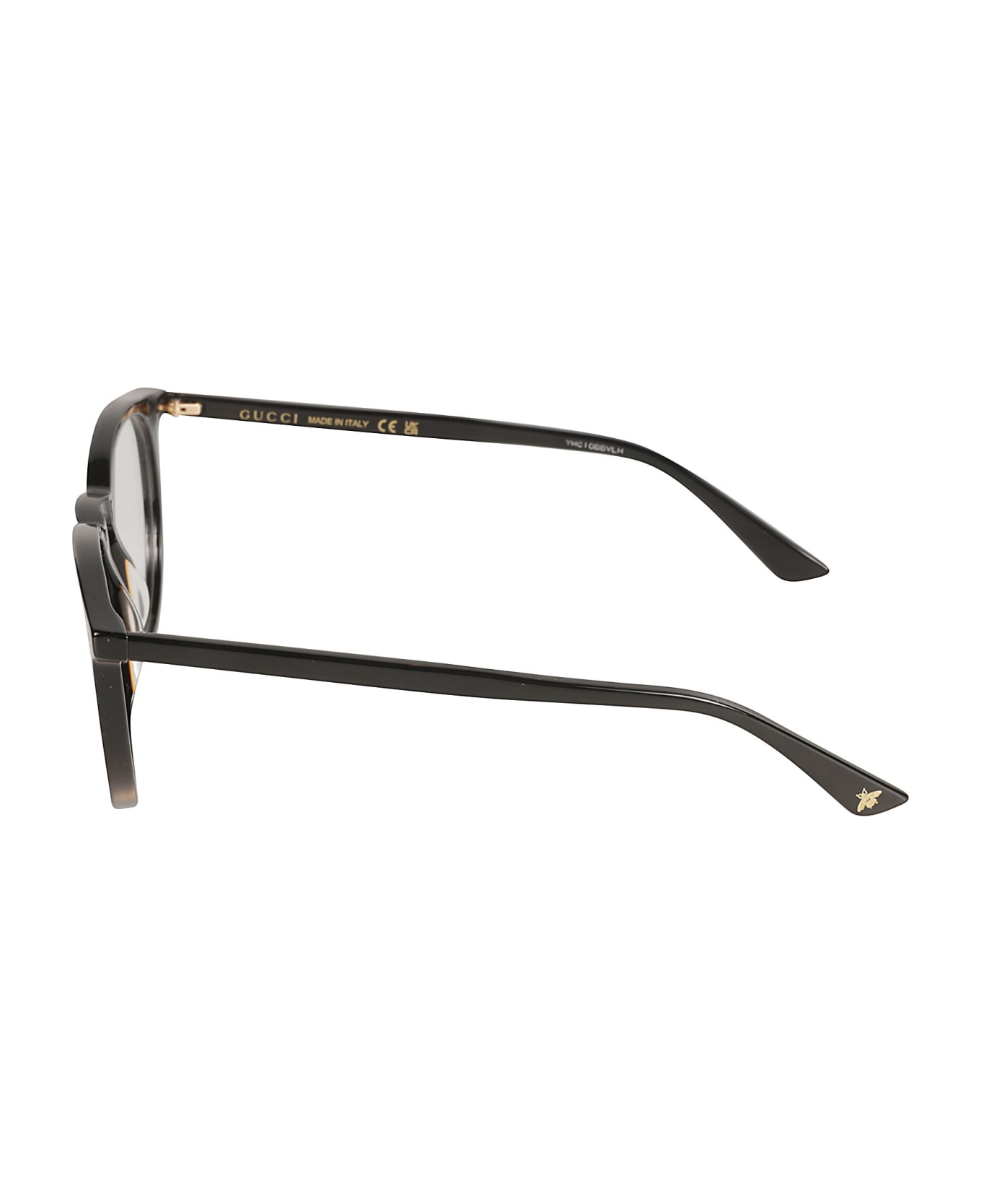 Gucci Eyewear Round Frame Glasses - Black/Transparent