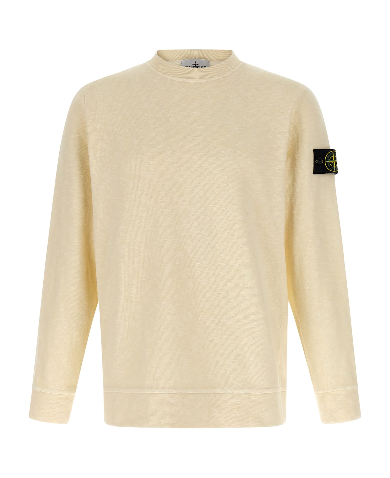 Stone Island Logo Badge Sweatshirt - Beige
