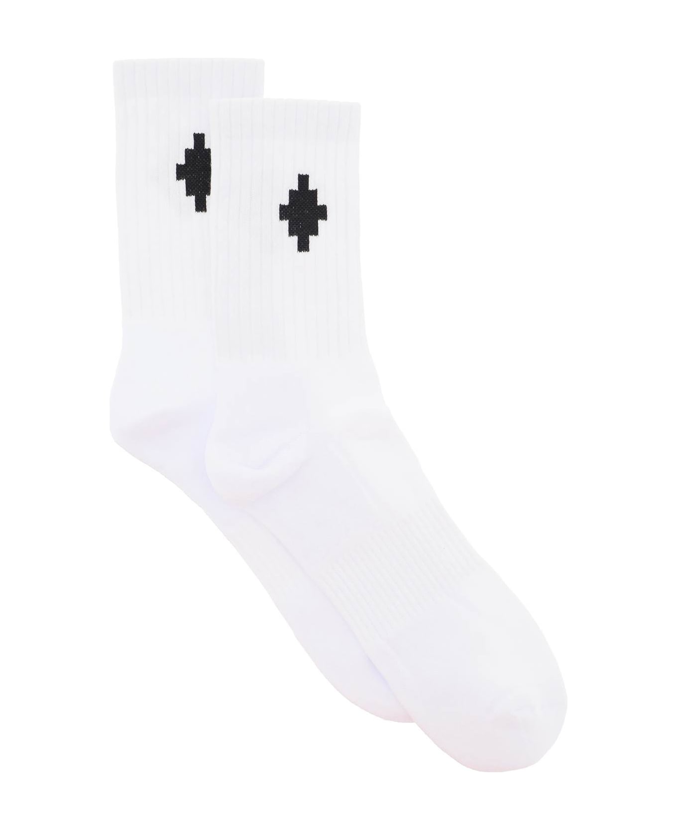 Marcelo Burlon Cross Logo Sports Socks - Bianco nero