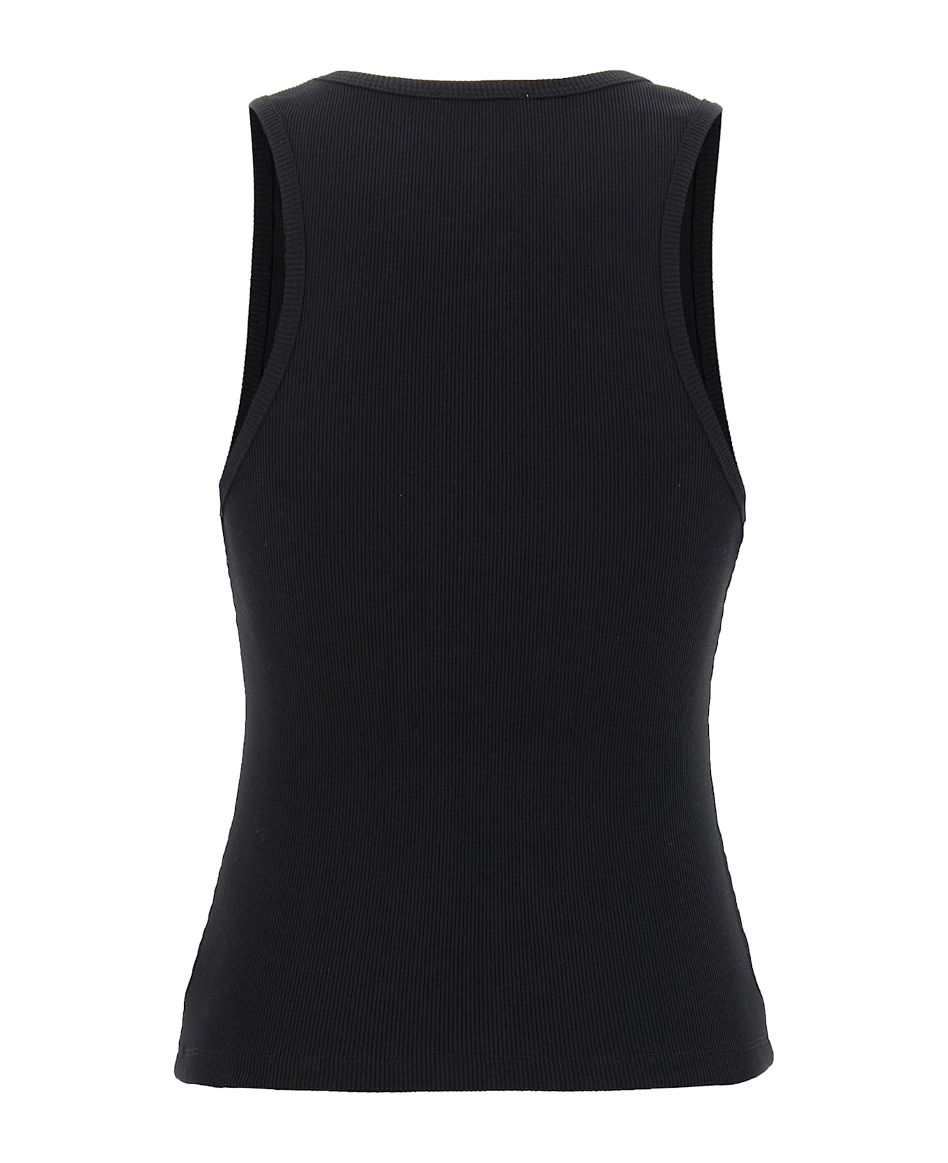 M05CH1N0 Jeans Black Cotton Tank Top - Black