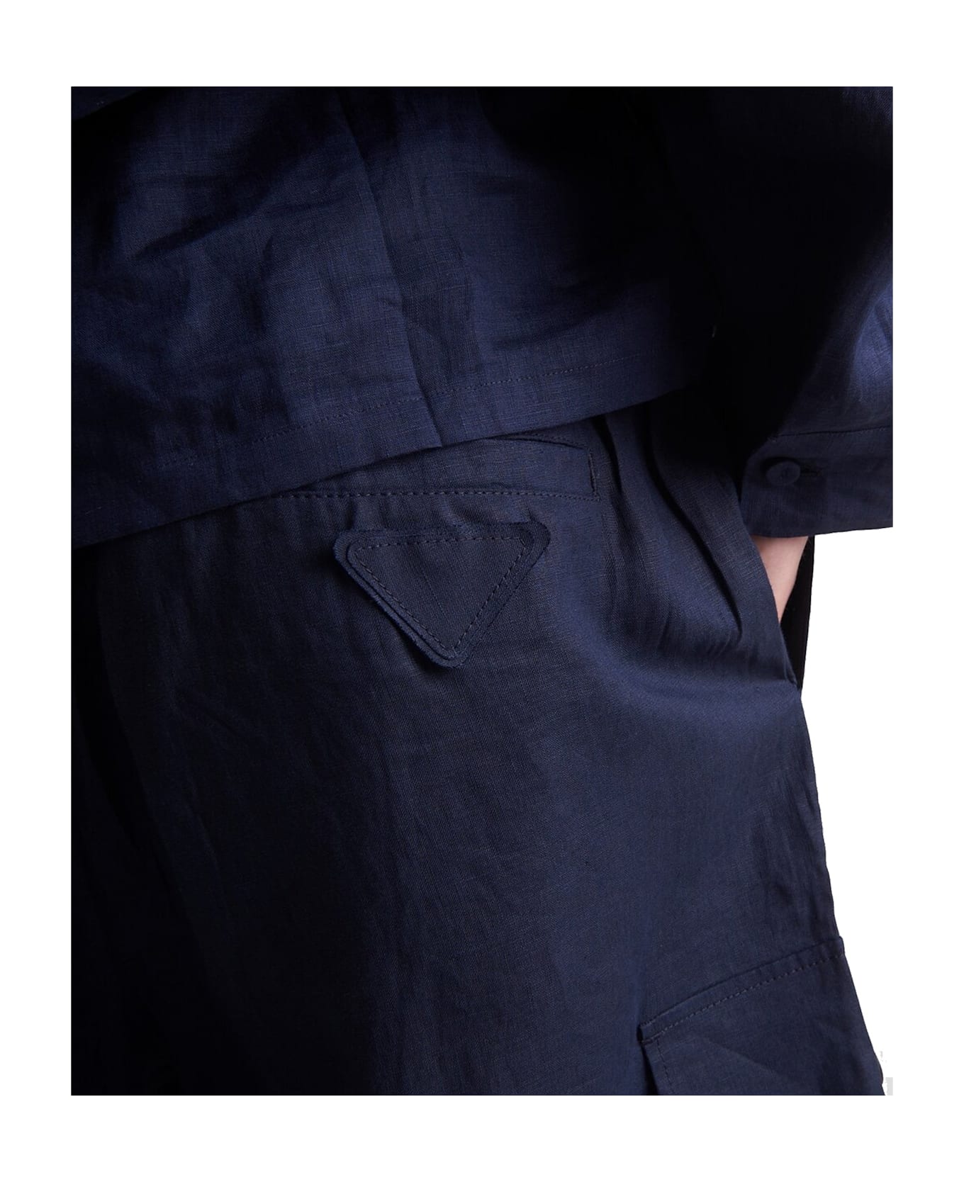 Prada Linen Bermuda - Blue