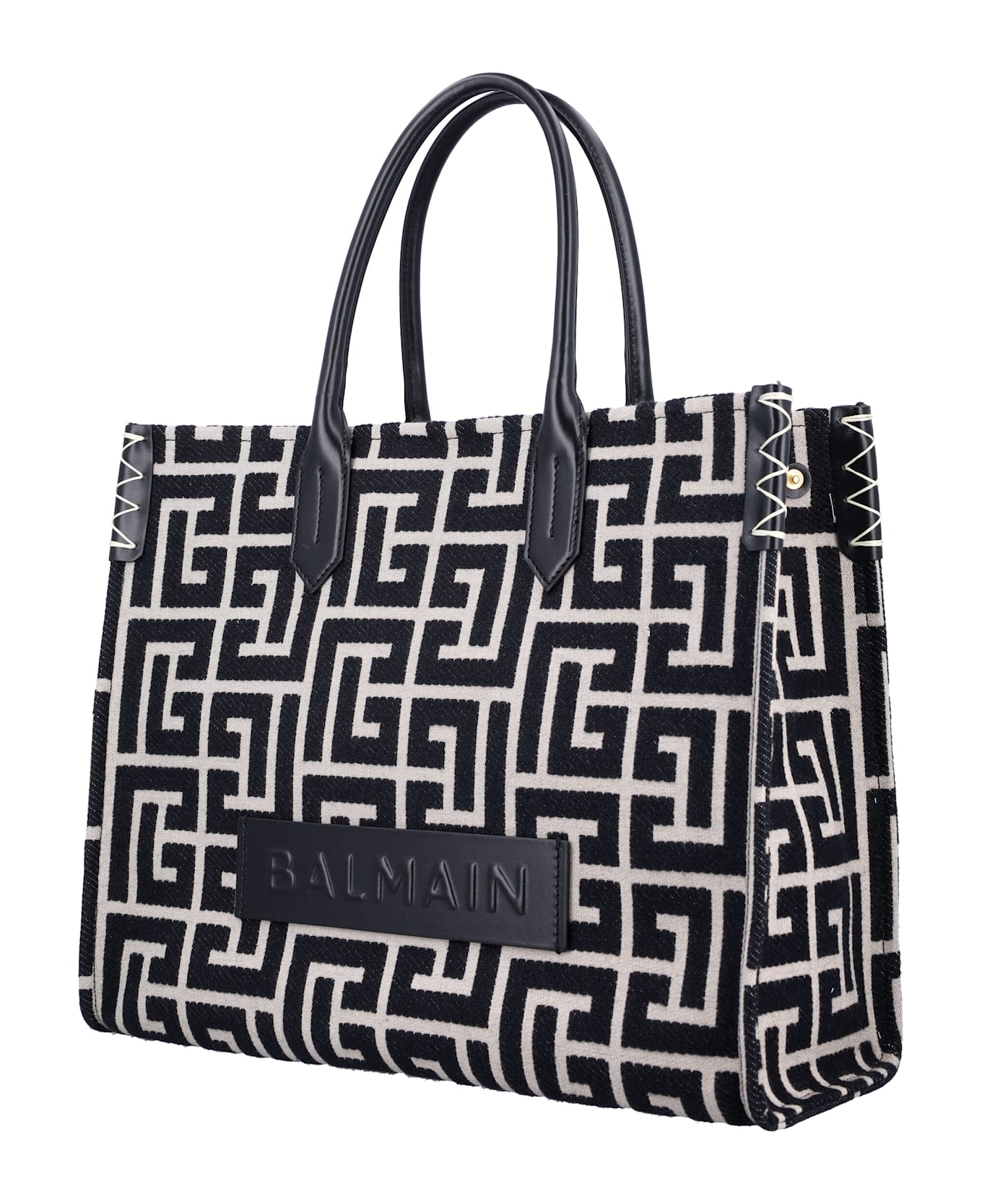 Balmain B Army Shopper Medium Monogram - AVORIO NERO