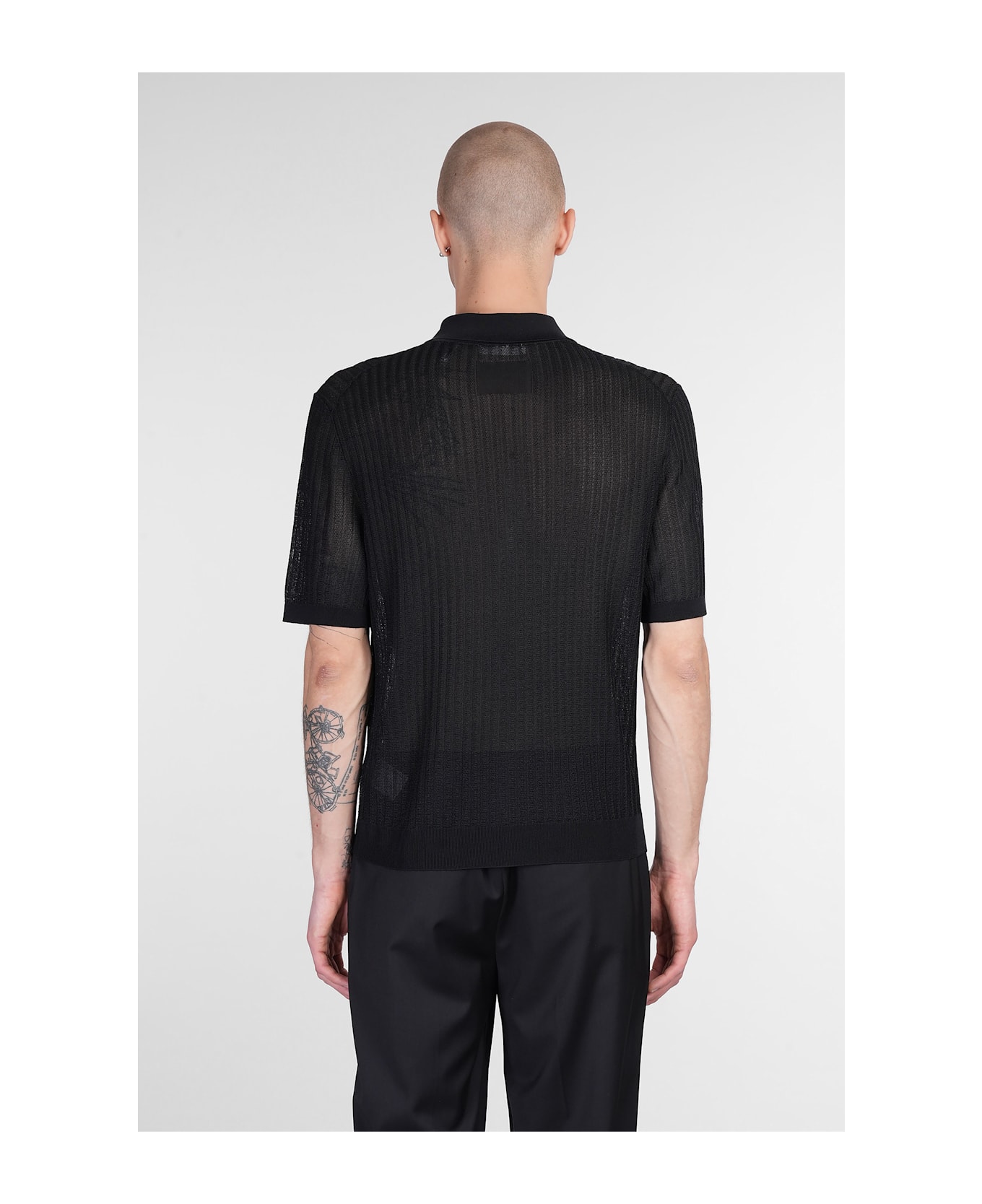 Helmut Lang Polo In Black Viscose - black