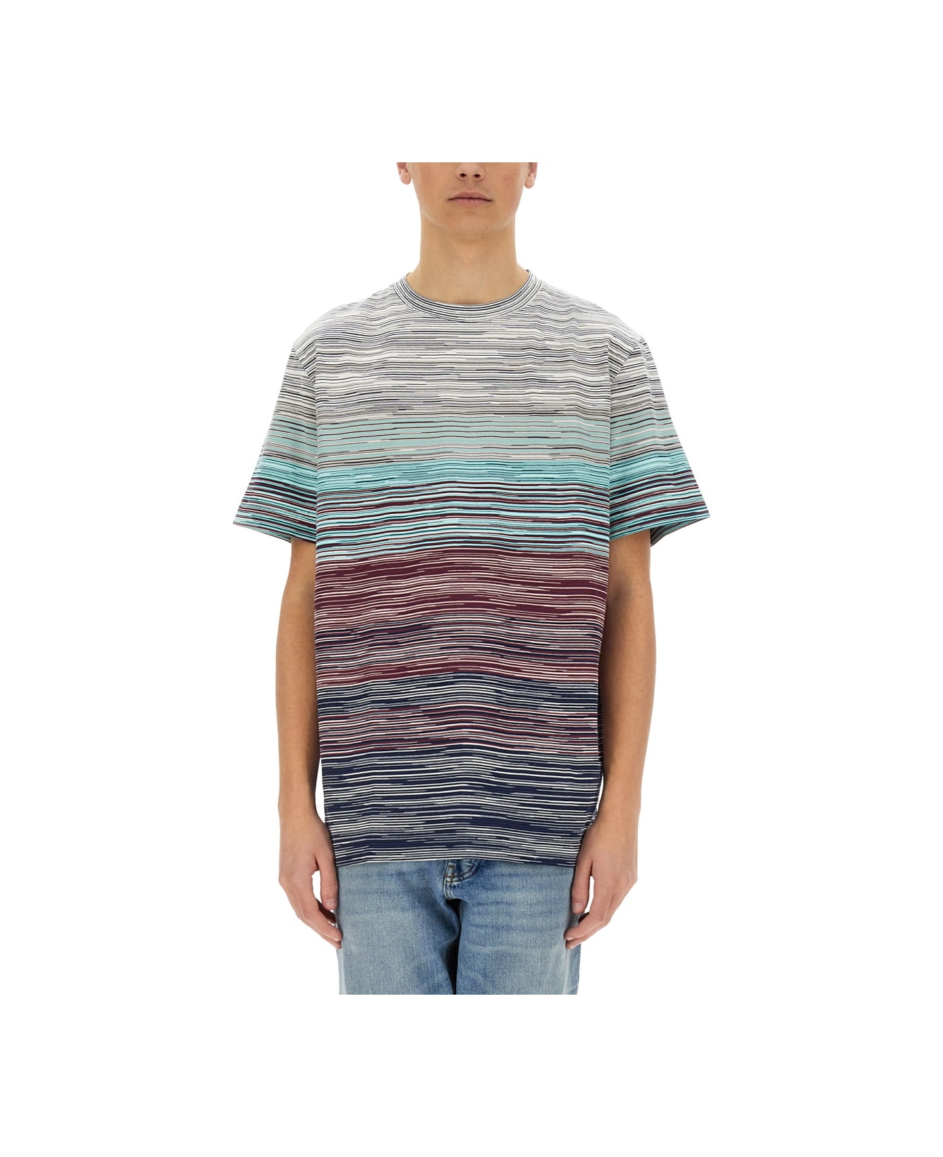 Missoni Degradè Flamed Cotton T-shirt - Red