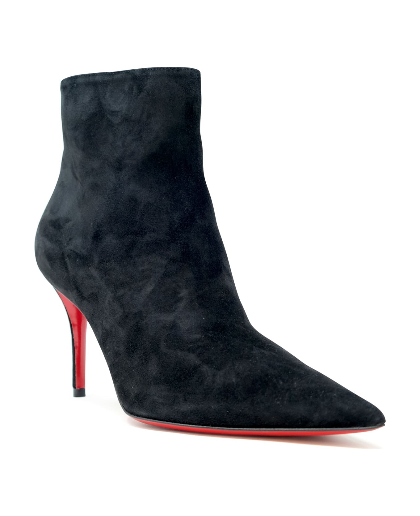 Christian Louboutin Black Suede Leather Apostropha 80 Bootie - BLACK