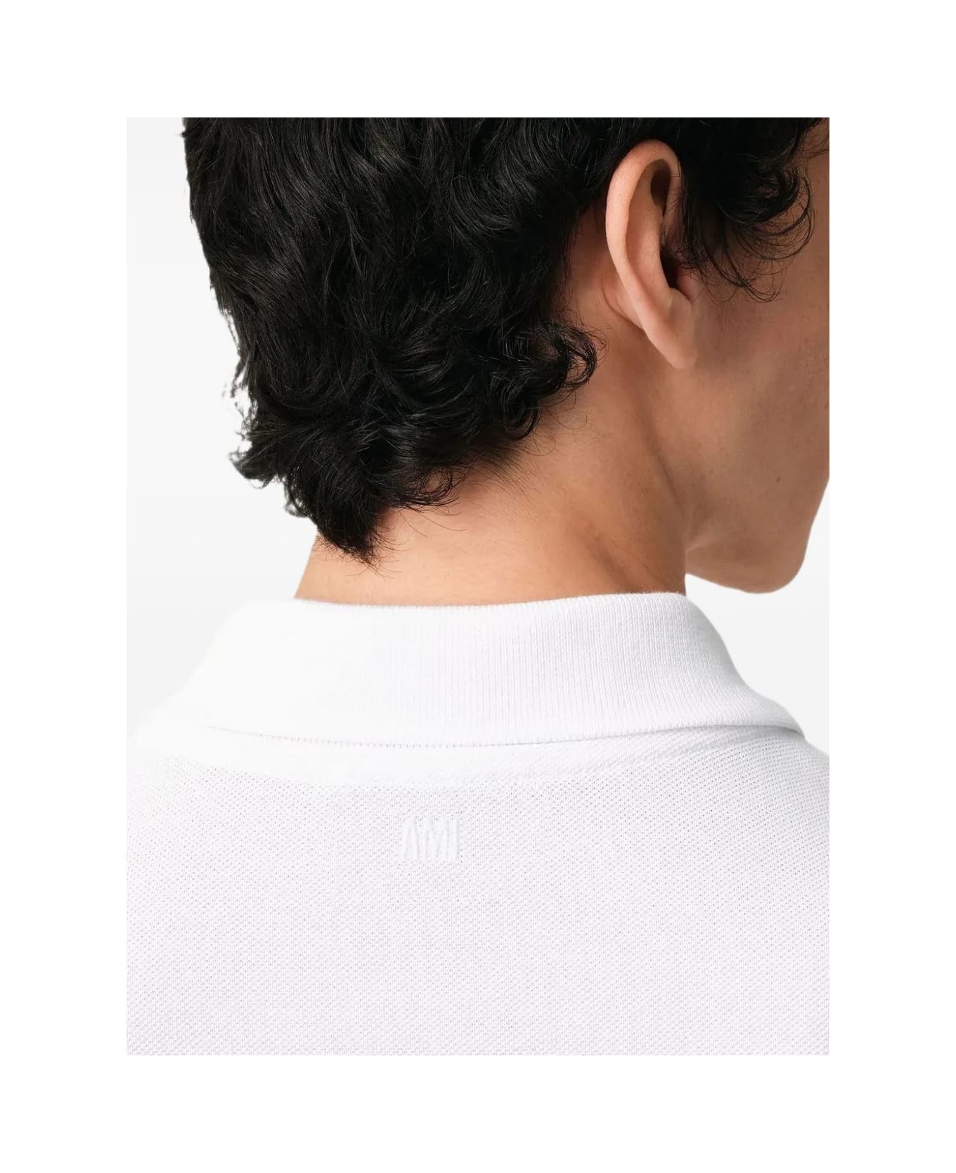 Ami Alexandre Mattiussi Ami Paris White Organic Cotton Piqué Polo Shirt - White