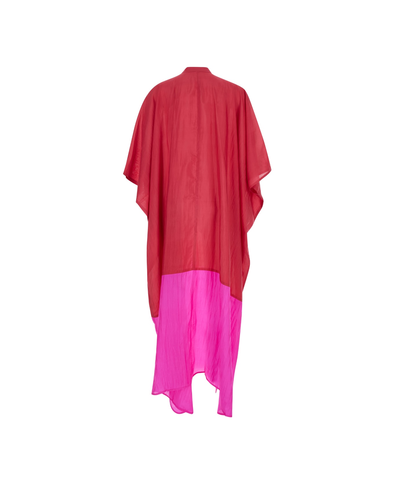 The Rose Ibiza Red And Pink Maxi Dress In Silk Woman - Multicolor
