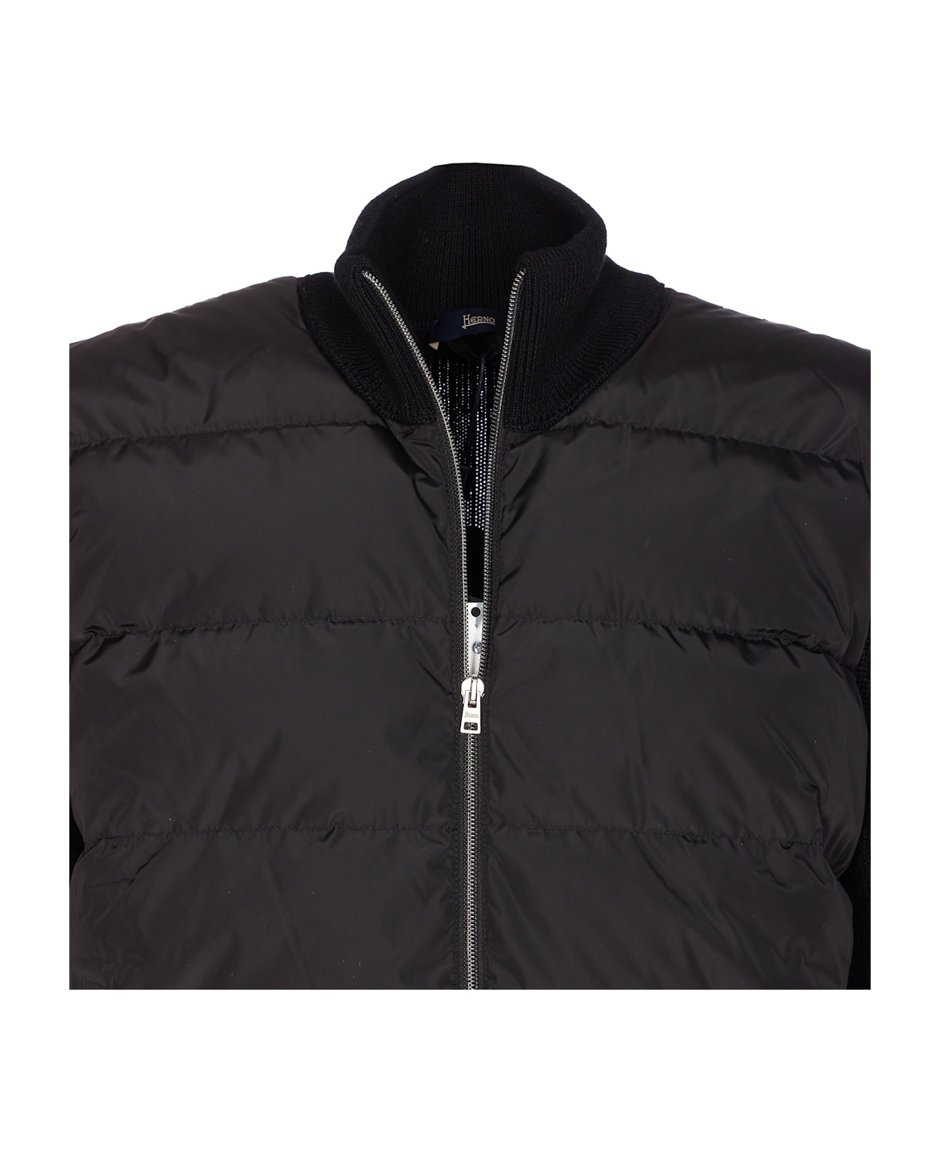 Herno Knitted And Padded Cardigan - nero