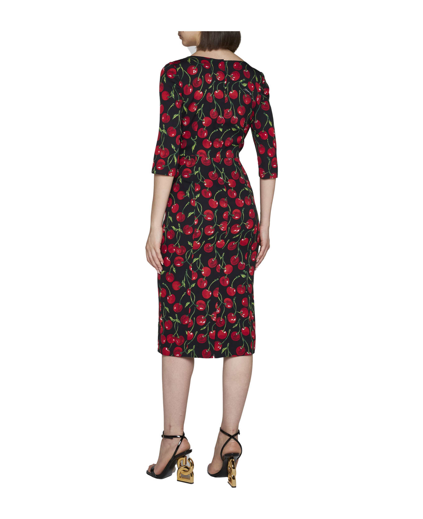 Dolce & Gabbana Cherry Print Dress - Ciliegie fdo nero