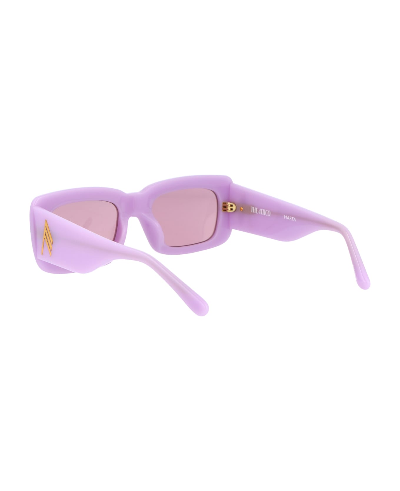 The Attico Marfa Sunglasses - PINK/YELLOWGOLD/PINK