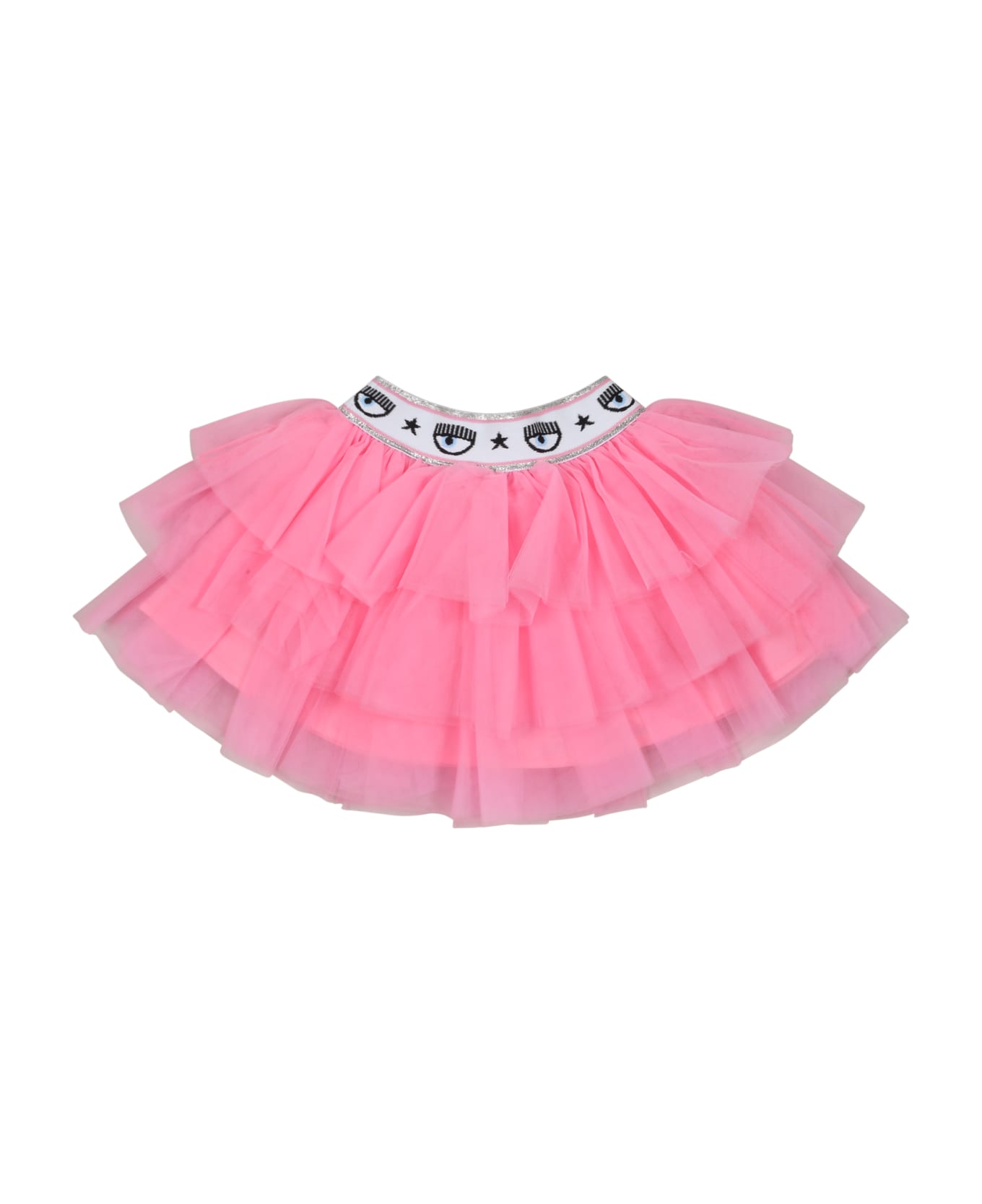 Chiara Ferragni Pink Skirt For Baby Girl With Winks - Pink