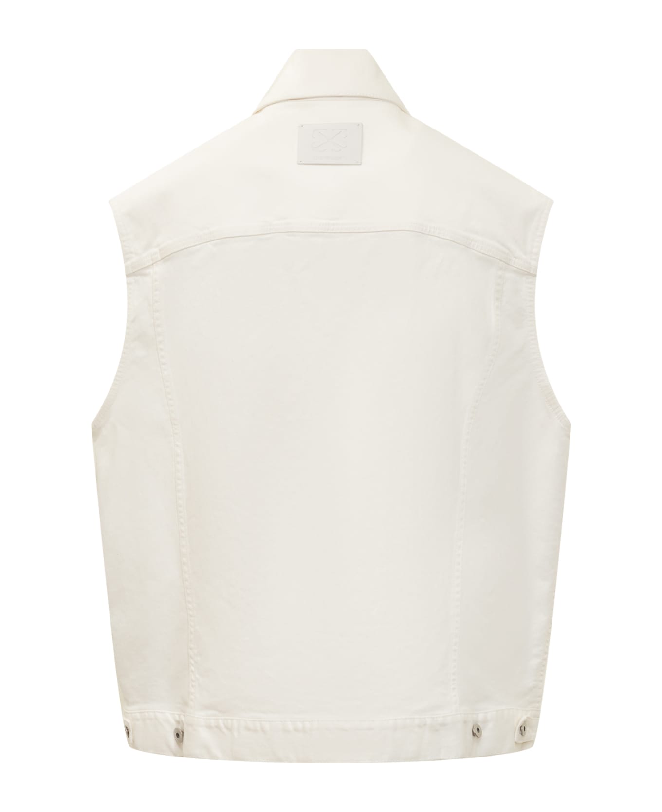 Off-White Denim Vest With Logo - White