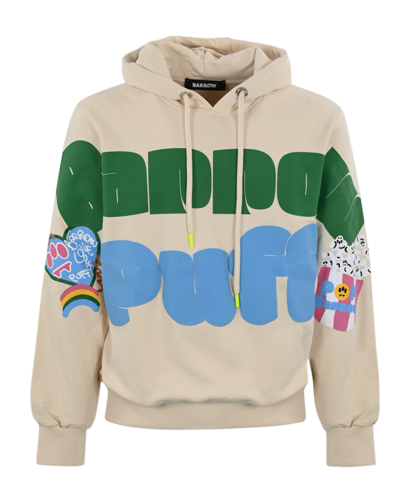 Barrow Cotton Sweatshirt With Puff Print - Turtledove