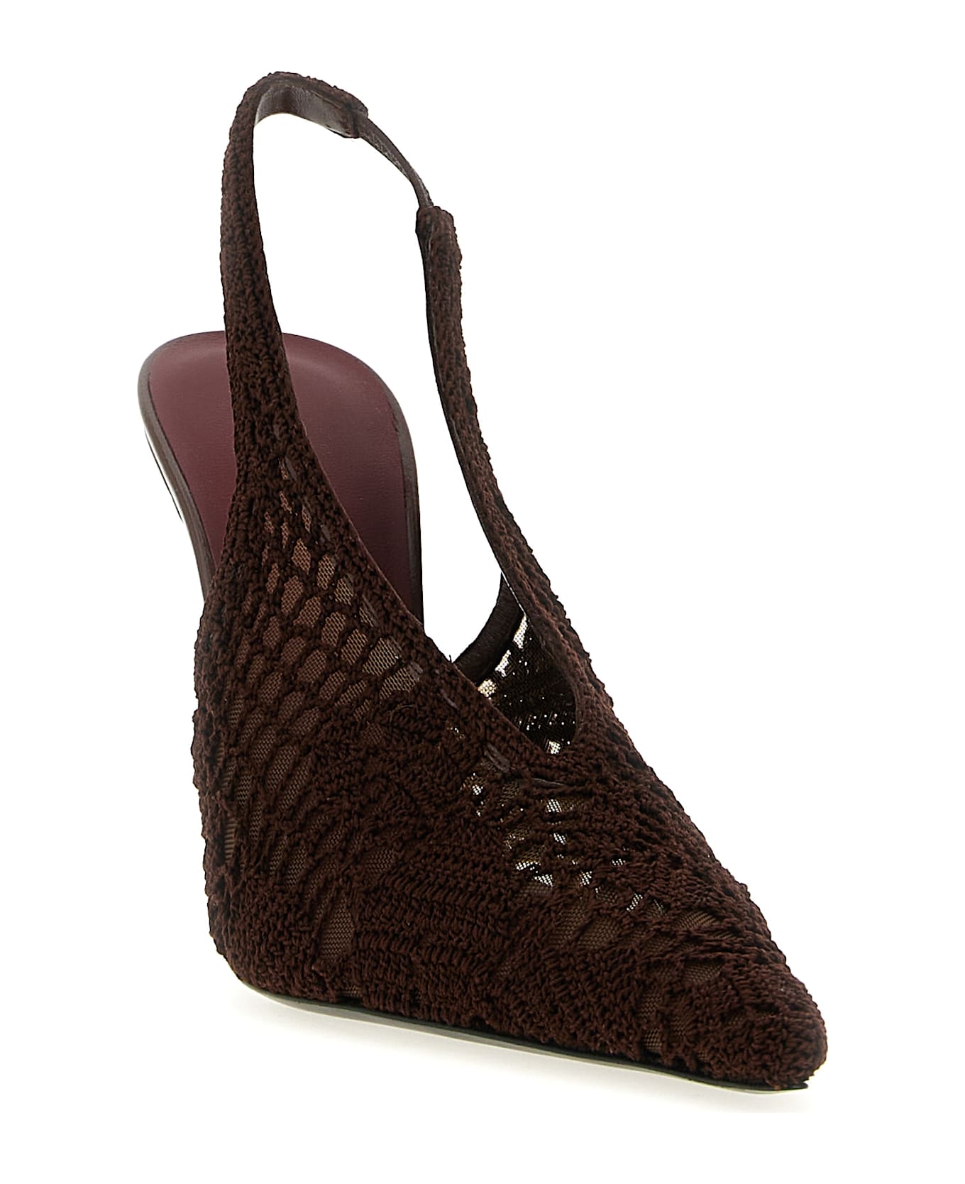 Magda Butrym Crochet Slingback - Brown