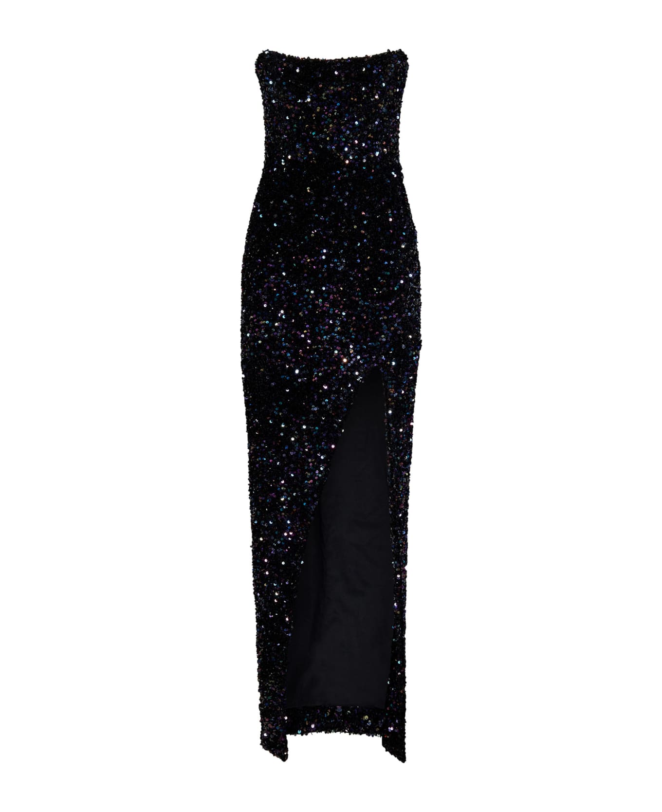 Balmain Bustier Glitter Slit Long Dress - Ck Noir Irise ワンピース＆ドレス