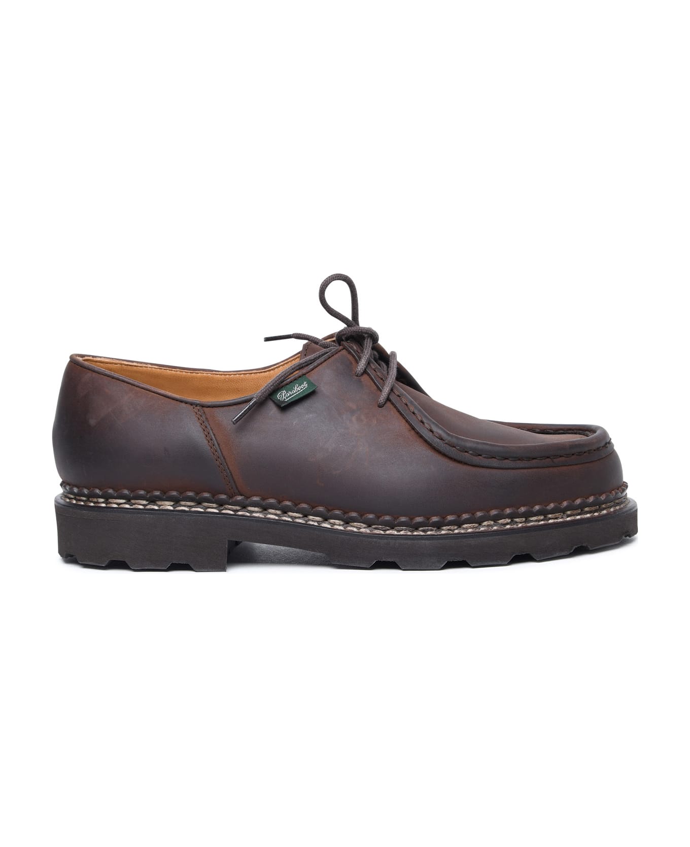 Paraboot 'michael' Brown Leather Derby Shoes - Brown ローファー＆デッキシューズ