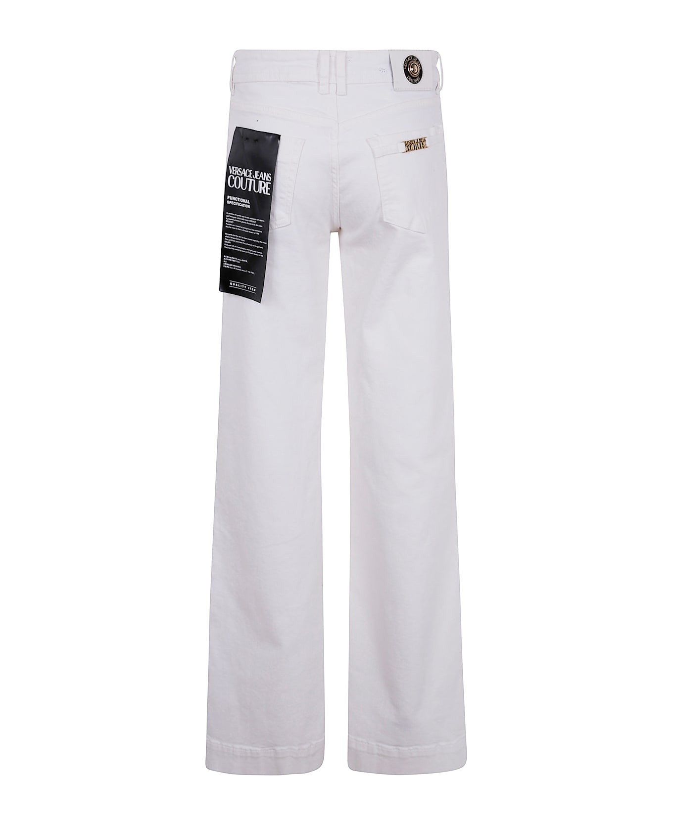 Versace Jeans Couture 5 Pockets Bull Stretch Slim Wide Leg - White