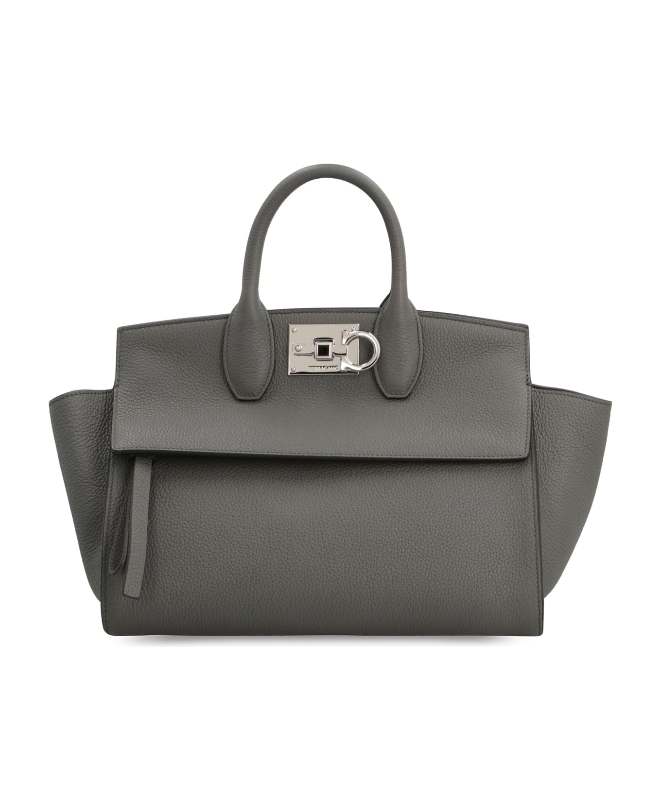 Ferragamo Studio Soft Leather Handbag - DARK GREY