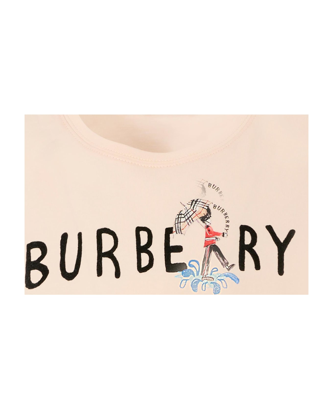 Burberry Pink T-shirt For Girl With Logo - Pink