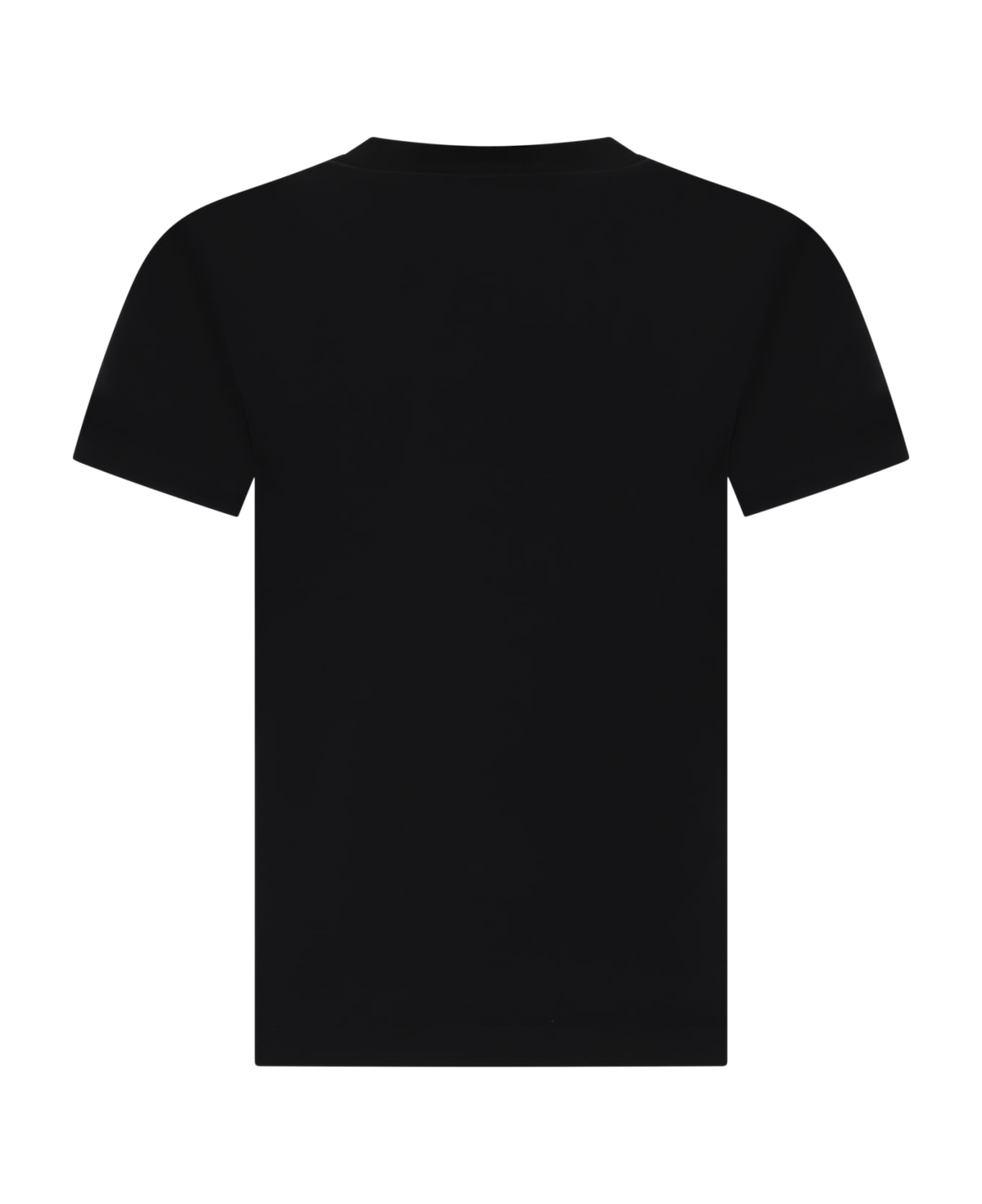 Stone Island Junior Black T-shirt For Boy With Logo - BLACK Tシャツ＆ポロシャツ