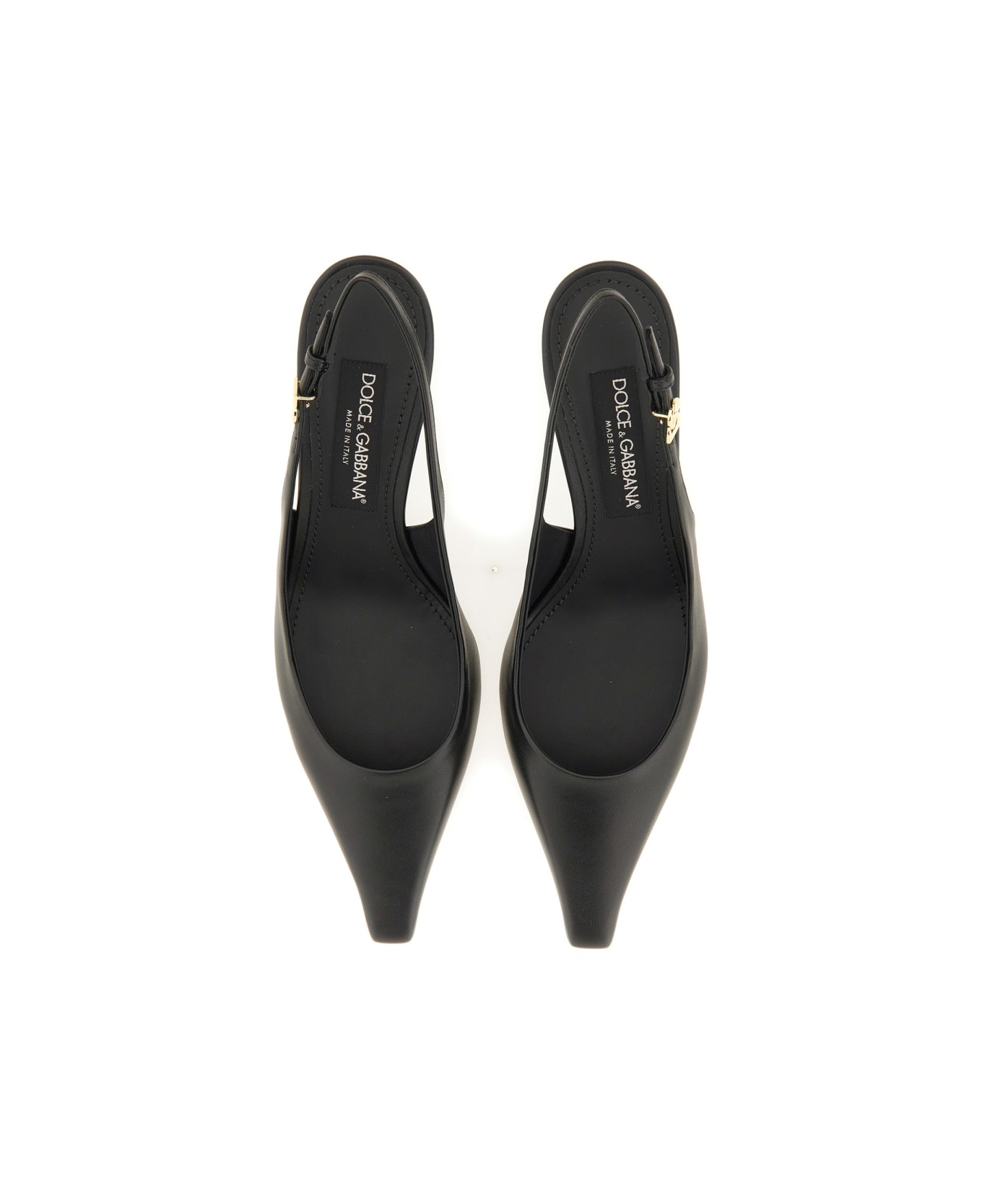 Dolce & Gabbana Slingback With Logo - Nero