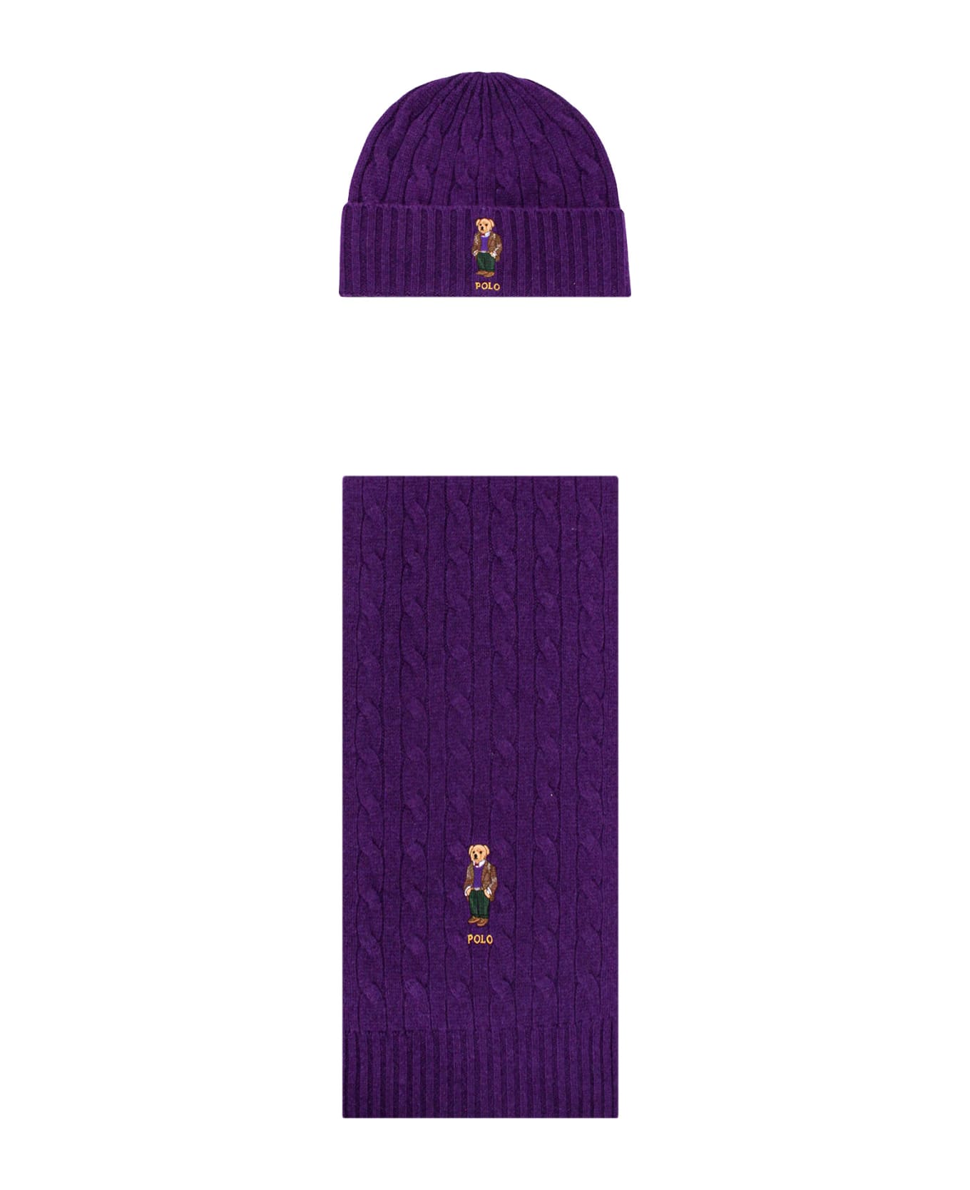 Polo Ralph Lauren Hat And Scarf - Purple