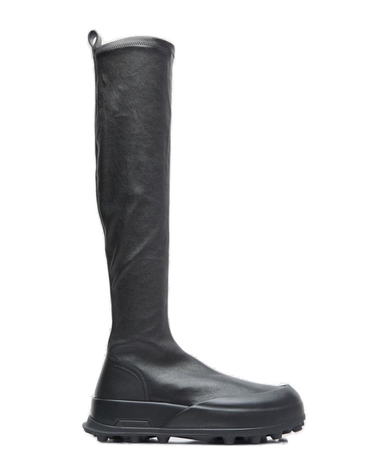 Jil Sander Pull-on Knee-high Boots - BLACK