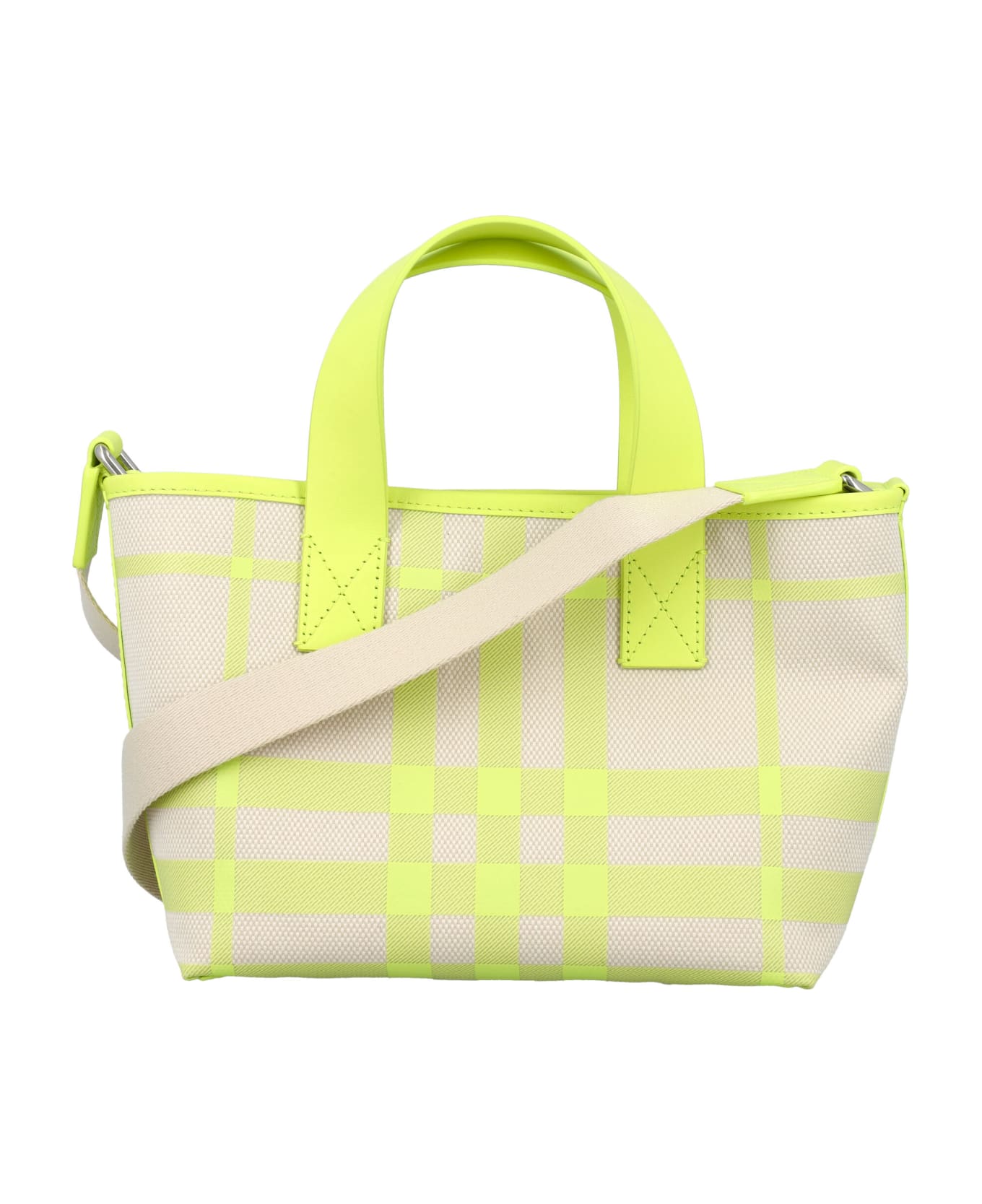 Burberry Check Tote Bag - VIVID LIME IP CHK