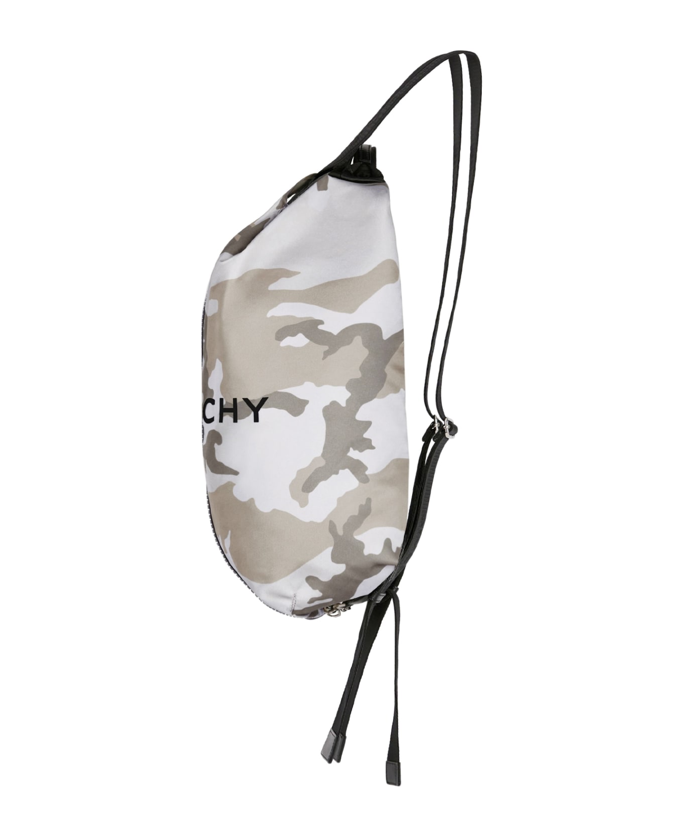 Givenchy Man Adjustable G-zip Nylon Backpack With Camouflage Fur