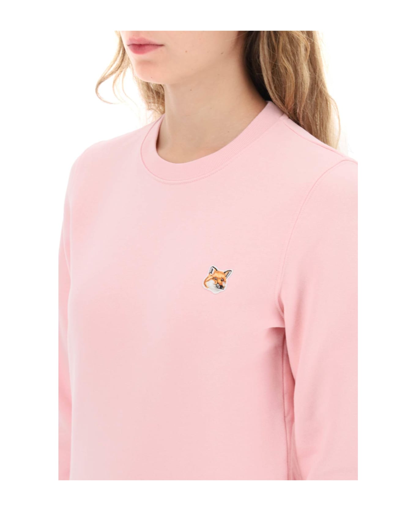 Maison Kitsuné Fox Head Crew-neck Sweatshirt - PALE PINK (Pink)