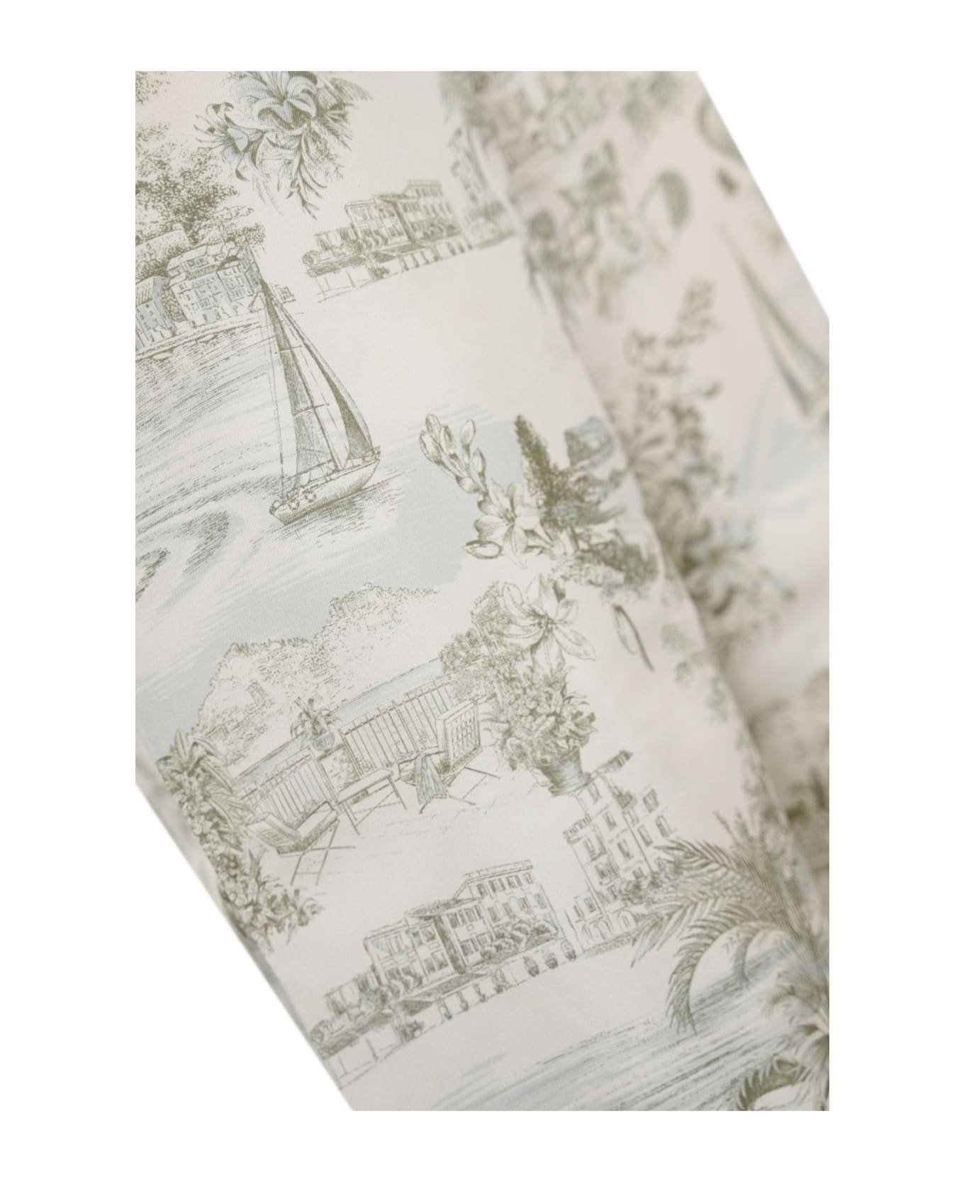 Max Mara Studio Zeus Trousers In Printed Twill - Nude/grigio