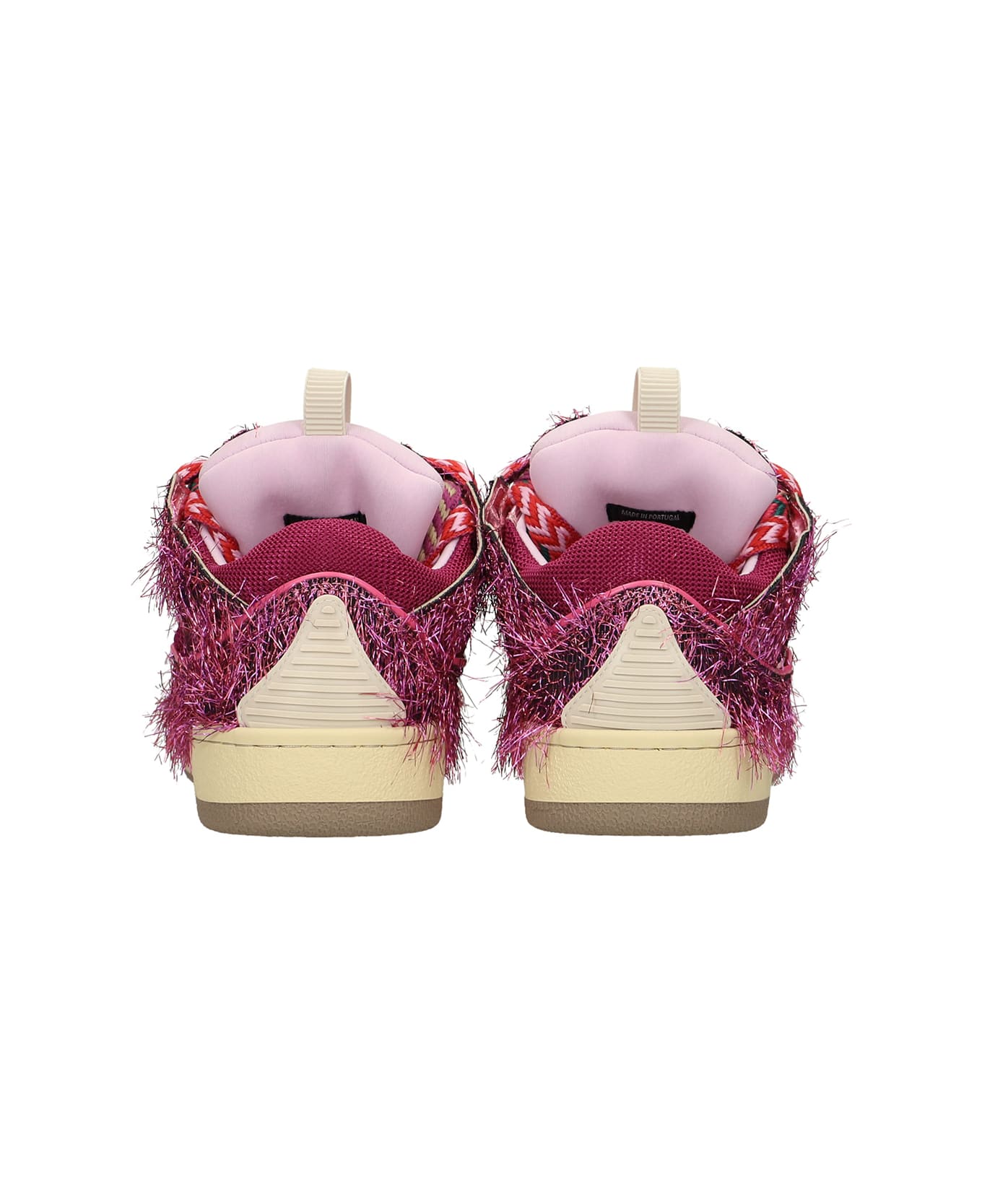 Lanvin Curb Sneakers In Rose-pink Synthetic Fibers - rose-pink
