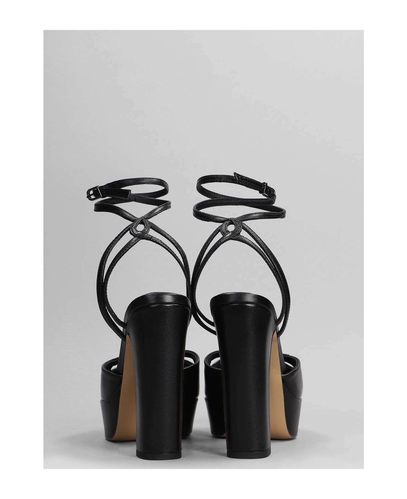 Lola Cruz Beatrice 120 Sandals In Black Leather - black