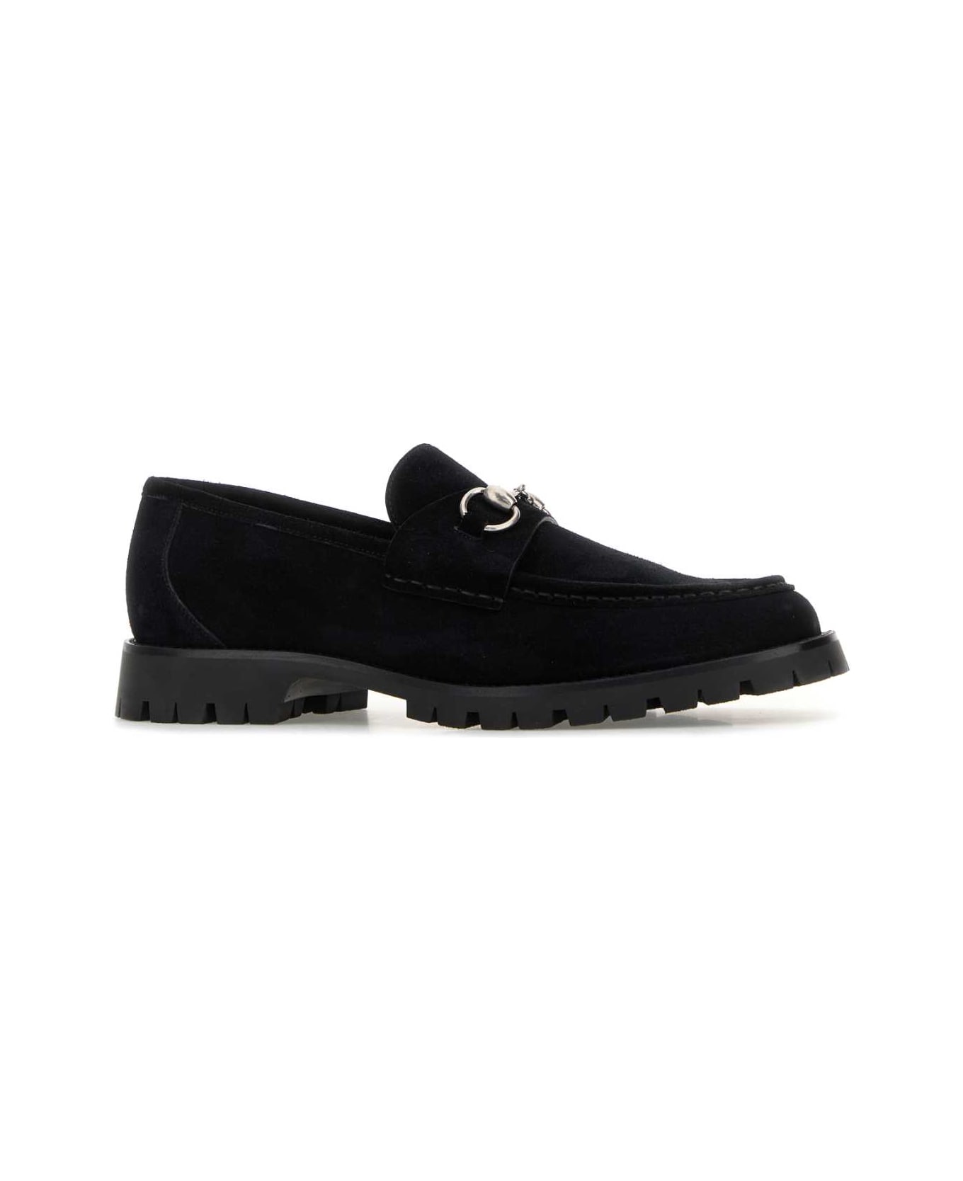 Gucci Midnight Blue Suede Loafers - NERO