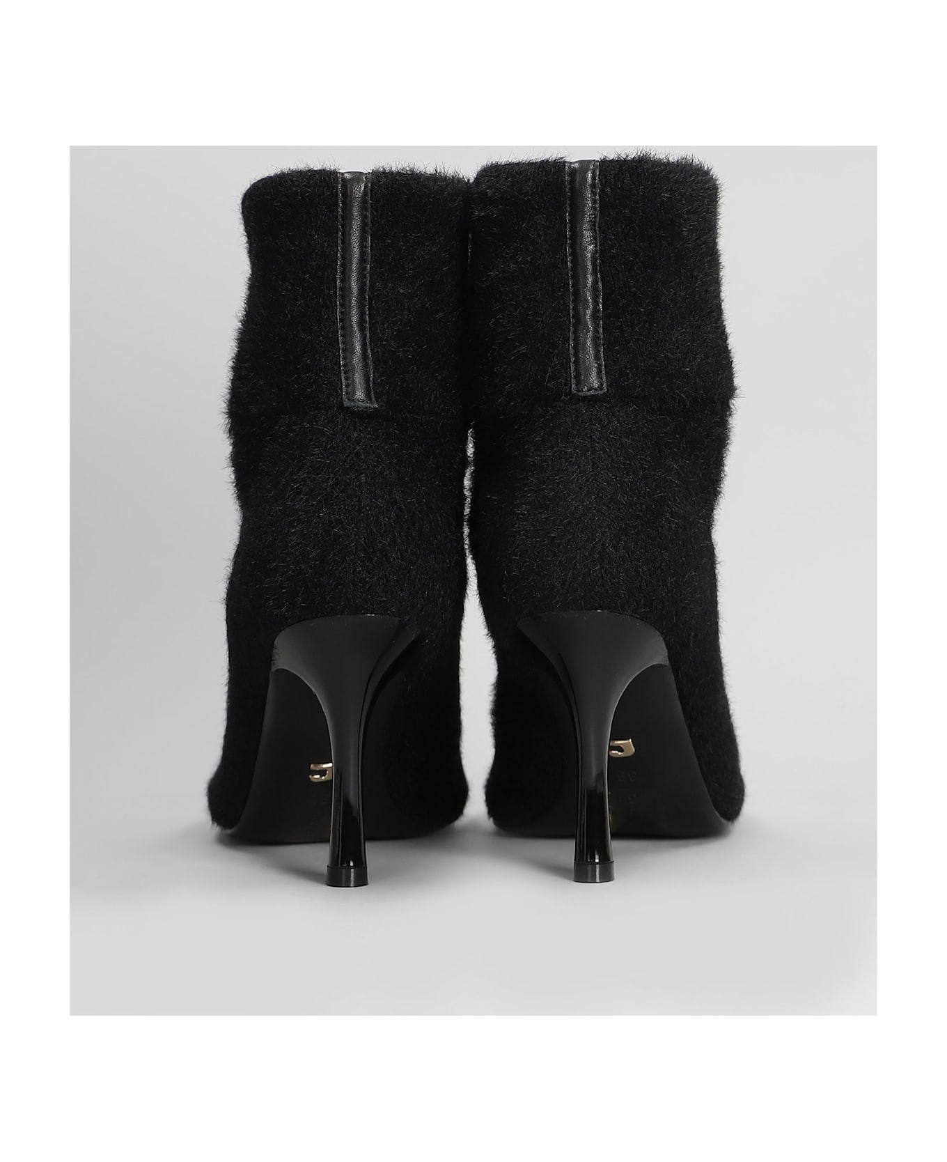 Lola Cruz High Heels Ankle Boots In Black Jersey - black