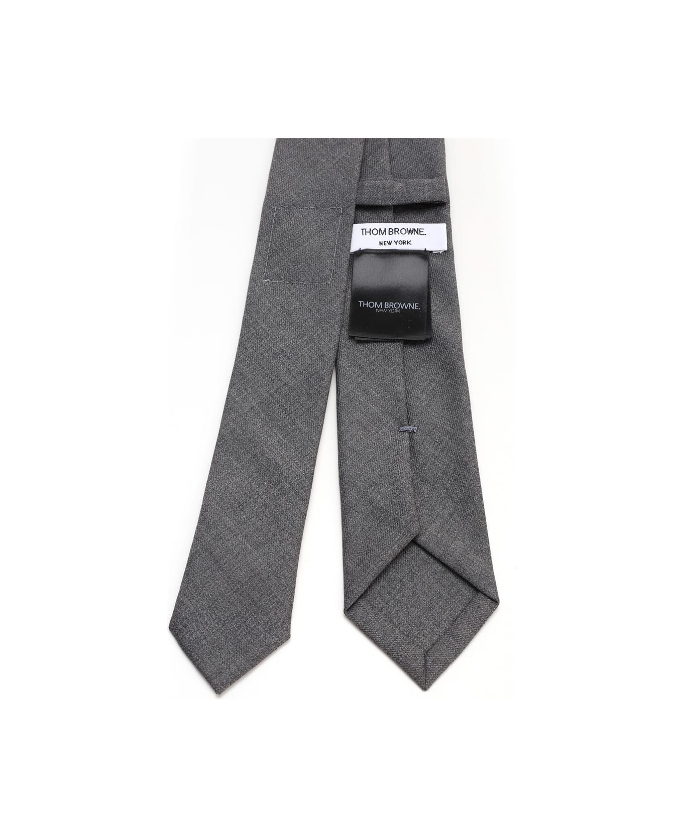 Thom Browne Grey Wool Tie - Grey
