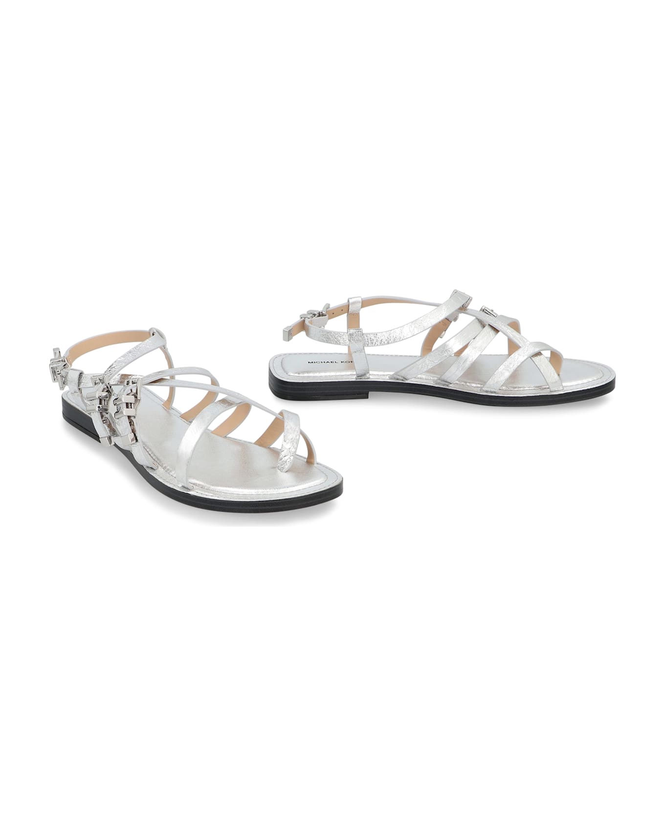 MICHAEL Michael Kors Darrington Leather Sandals - Silver