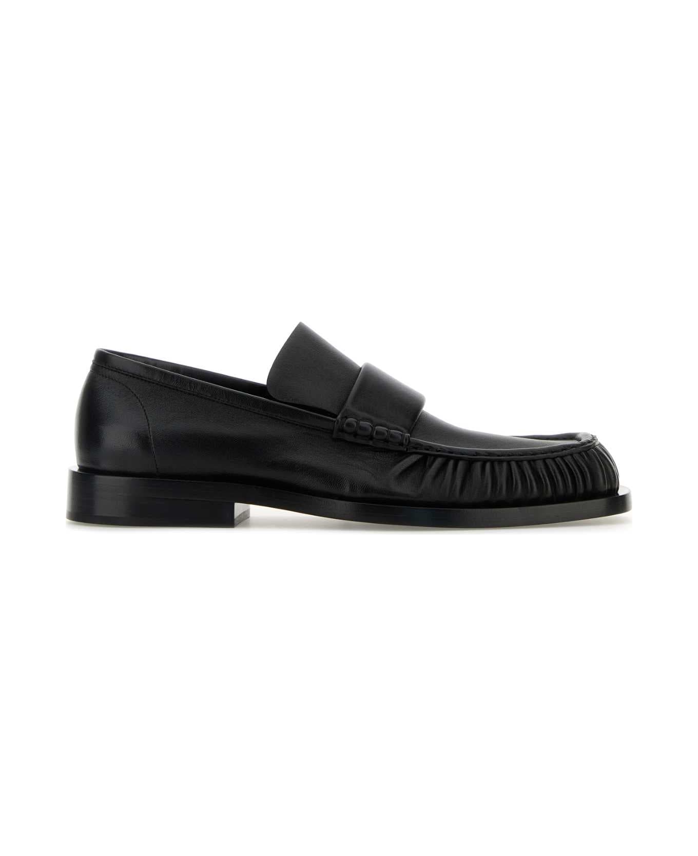 Jil Sander Black Leather Loafers - Black