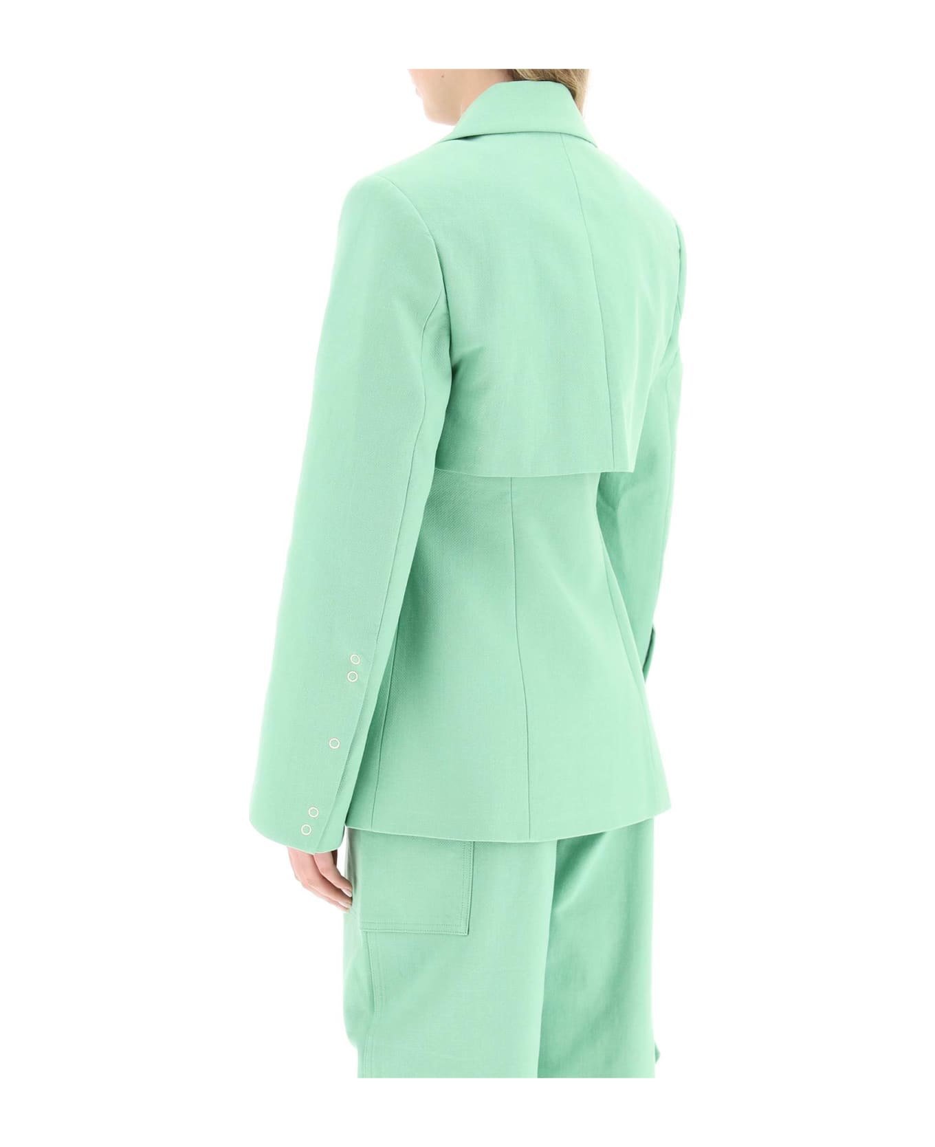 Ganni Cotton Suiting Blazer - PEAPOD (Green)