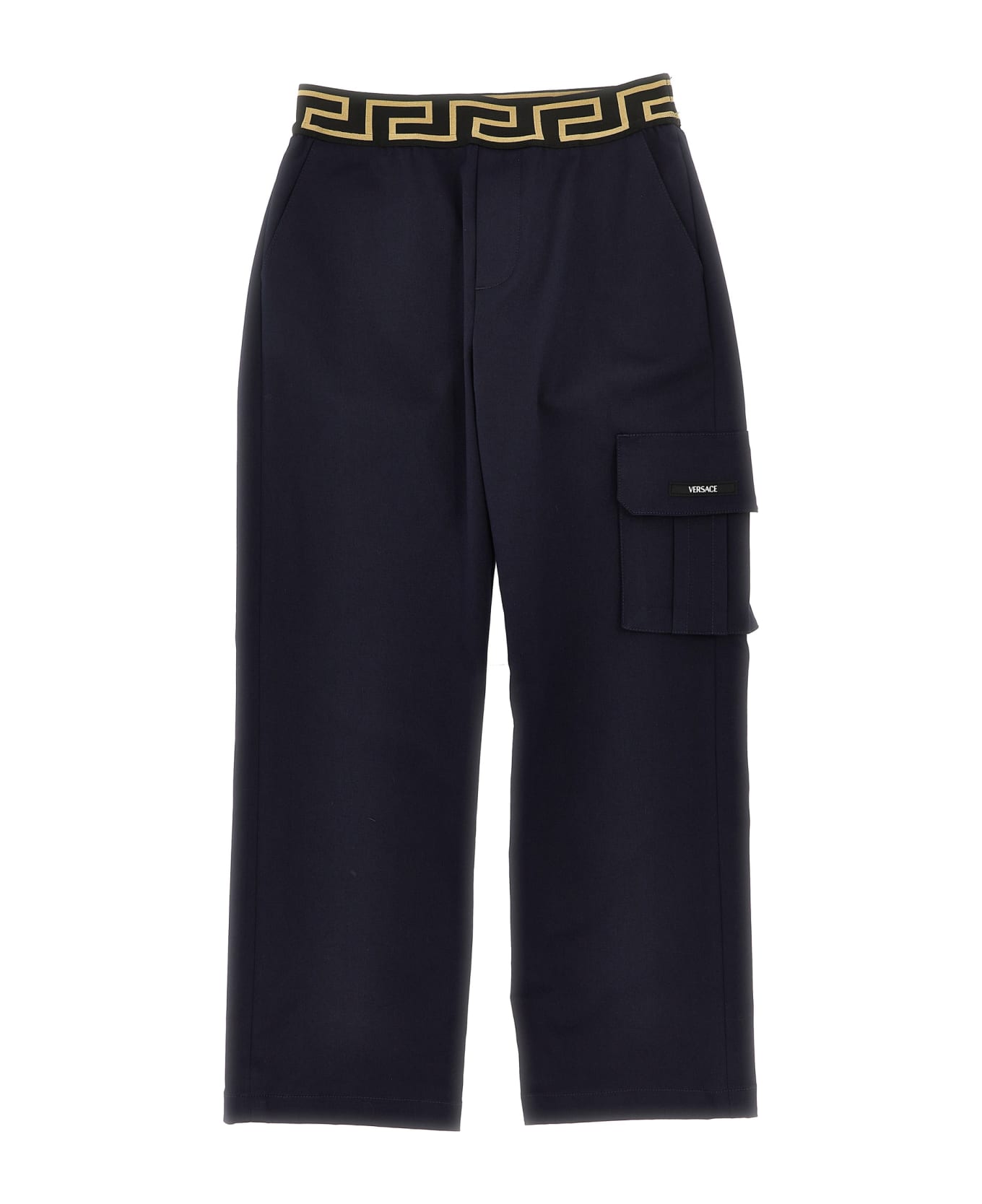 Young Versace 'greca' Pants - Blu Oro