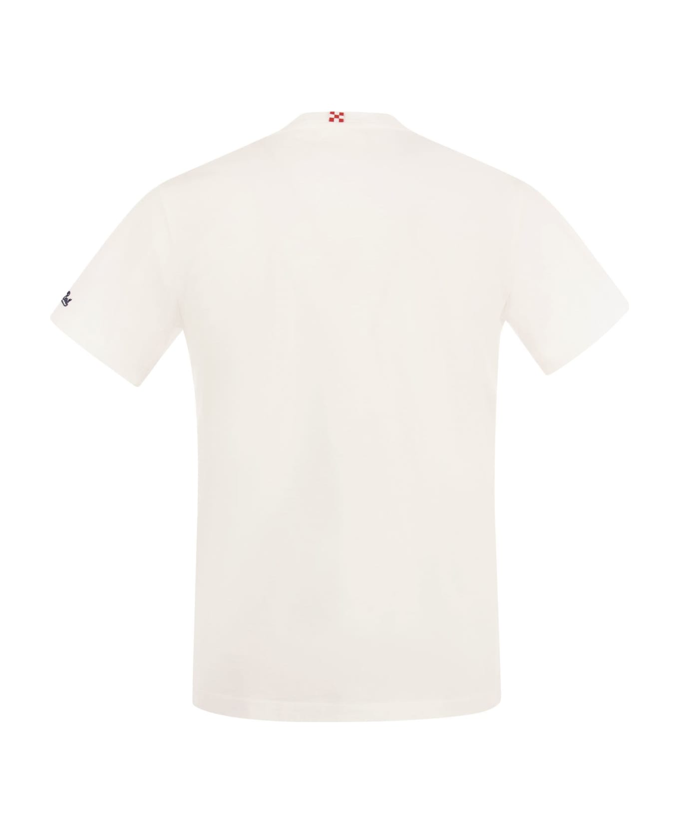 MC2 Saint Barth Cotton T-shirt With Aperol Spritz Print - White