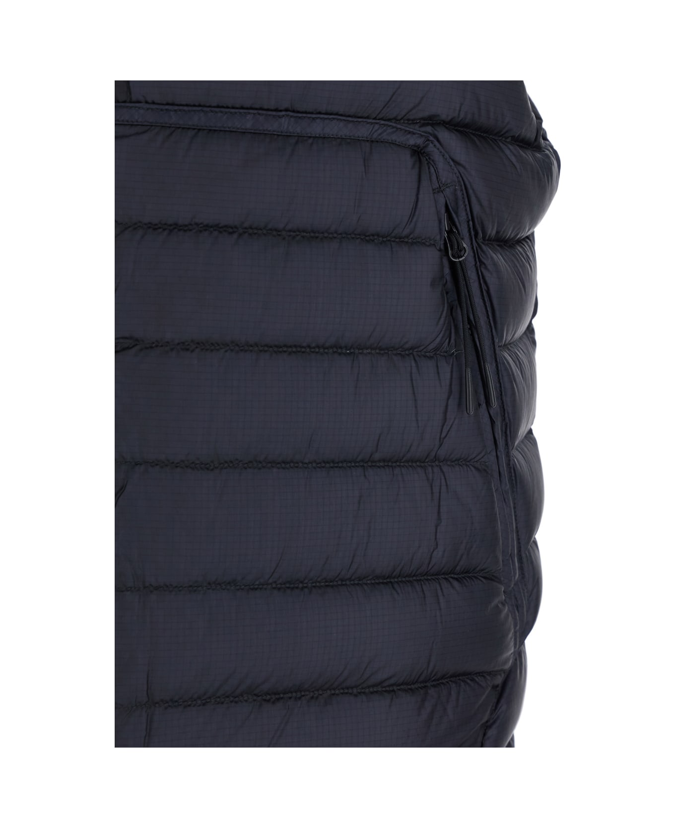 C.P. Company Blue Vest With Mock Neck And Logo Plaque On The Side In Tech Fabric Man - Blu