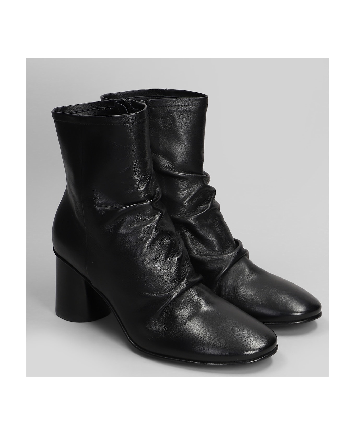 Elena Iachi High Heels Ankle Boots In Black Leather - black
