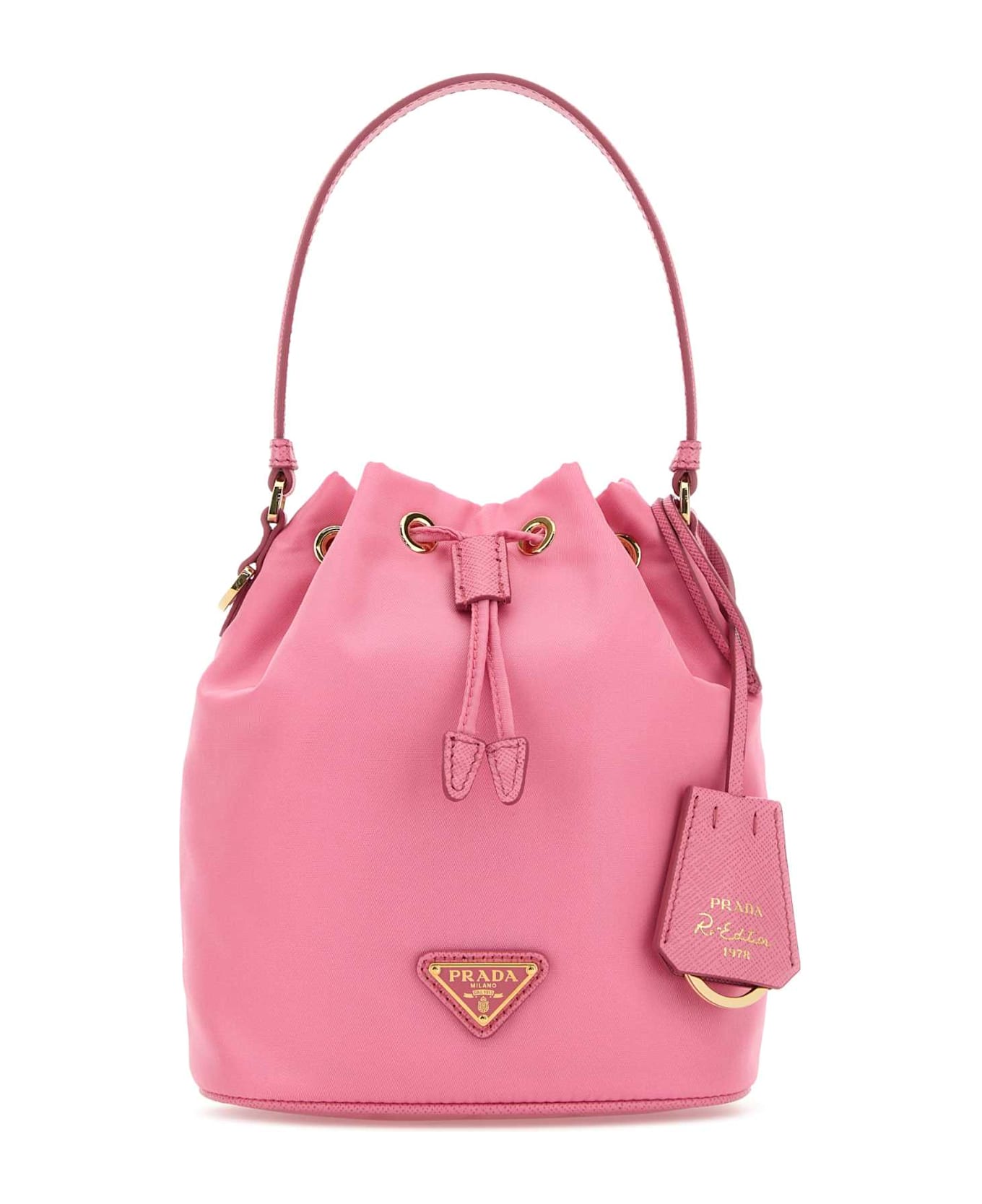 Prada Pink Nylon Bucket Bag - BEGONIA